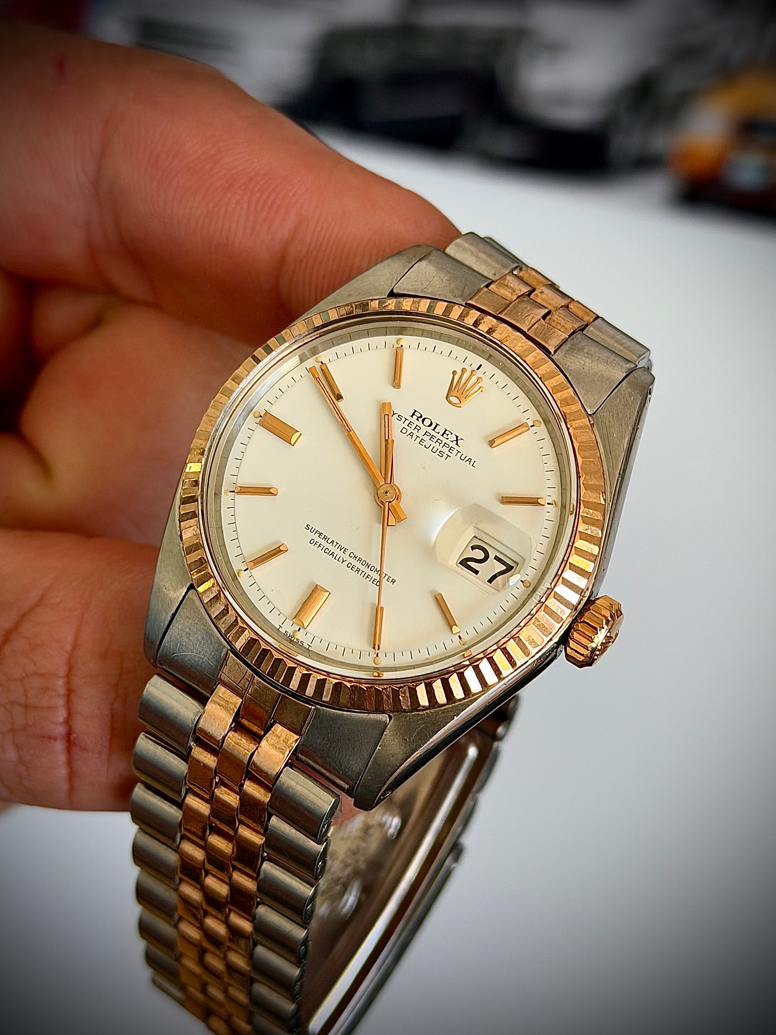 1969 ROLEX DATEJUST, 1601, TWO TONE ROSE GOLD, WATCH ONLY, INC GST
