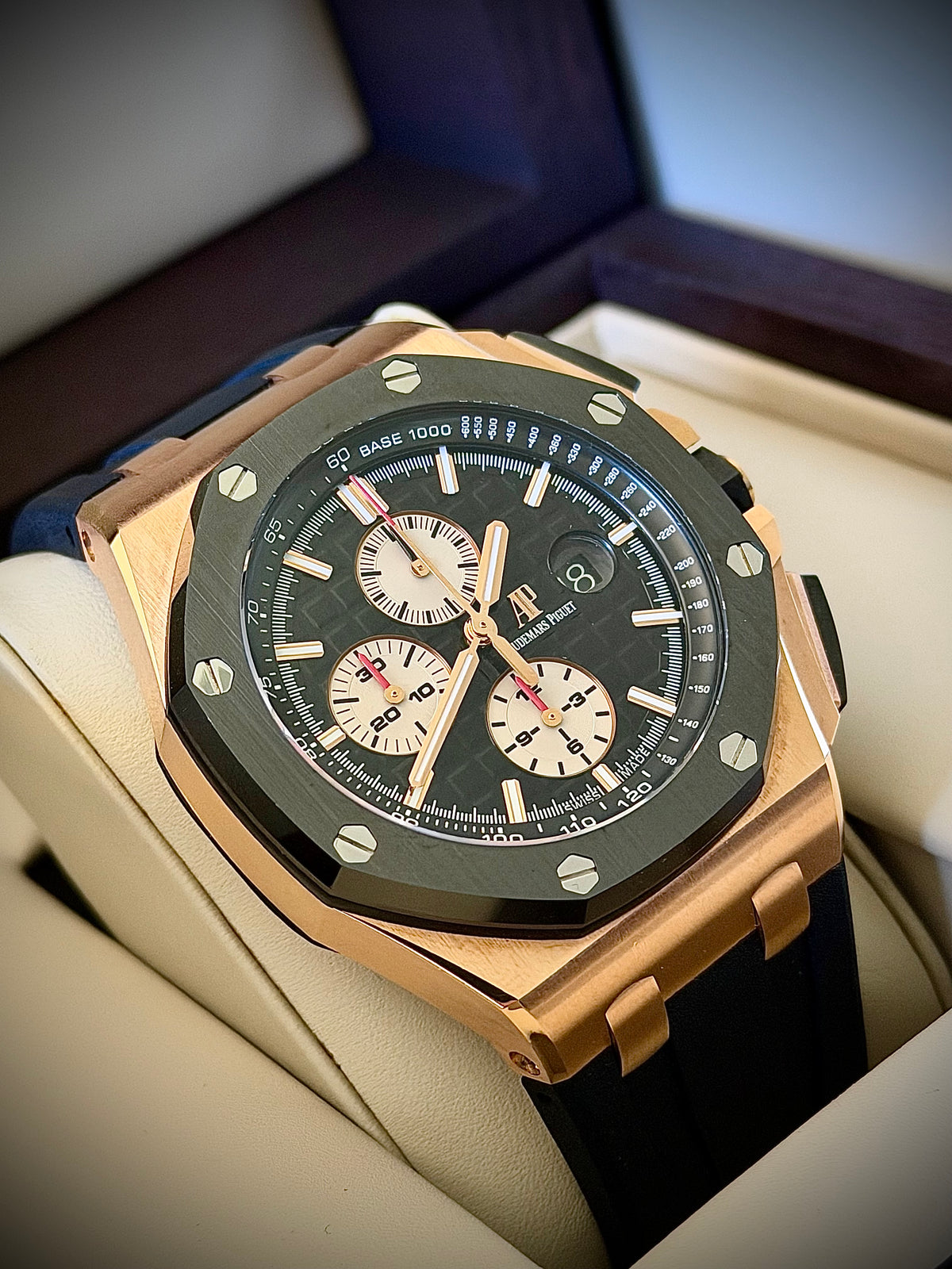 2016 AUDEMARS PIGUET ROYAL OAK OFFSHORE CHRONOGRAPH, 26401RO.OO.A002CA.02, 18CT ROSE GOLD, FULL SET, EXCELLENT CONDITION, INC GST