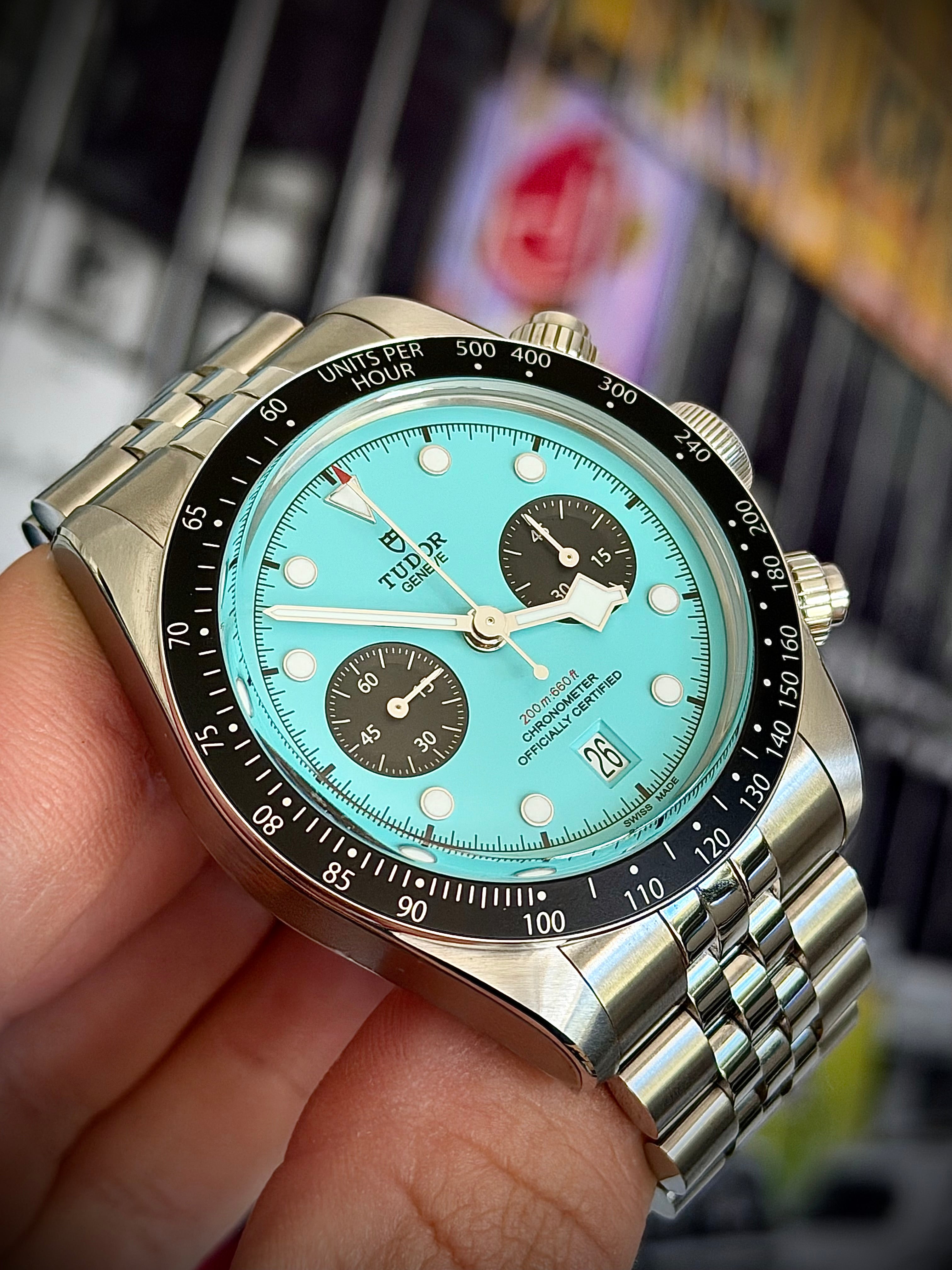 2025 TUDOR BLACK BAY CHRONOGRAPH “FLAMINGO BLUE”, FULL SET, INC GST