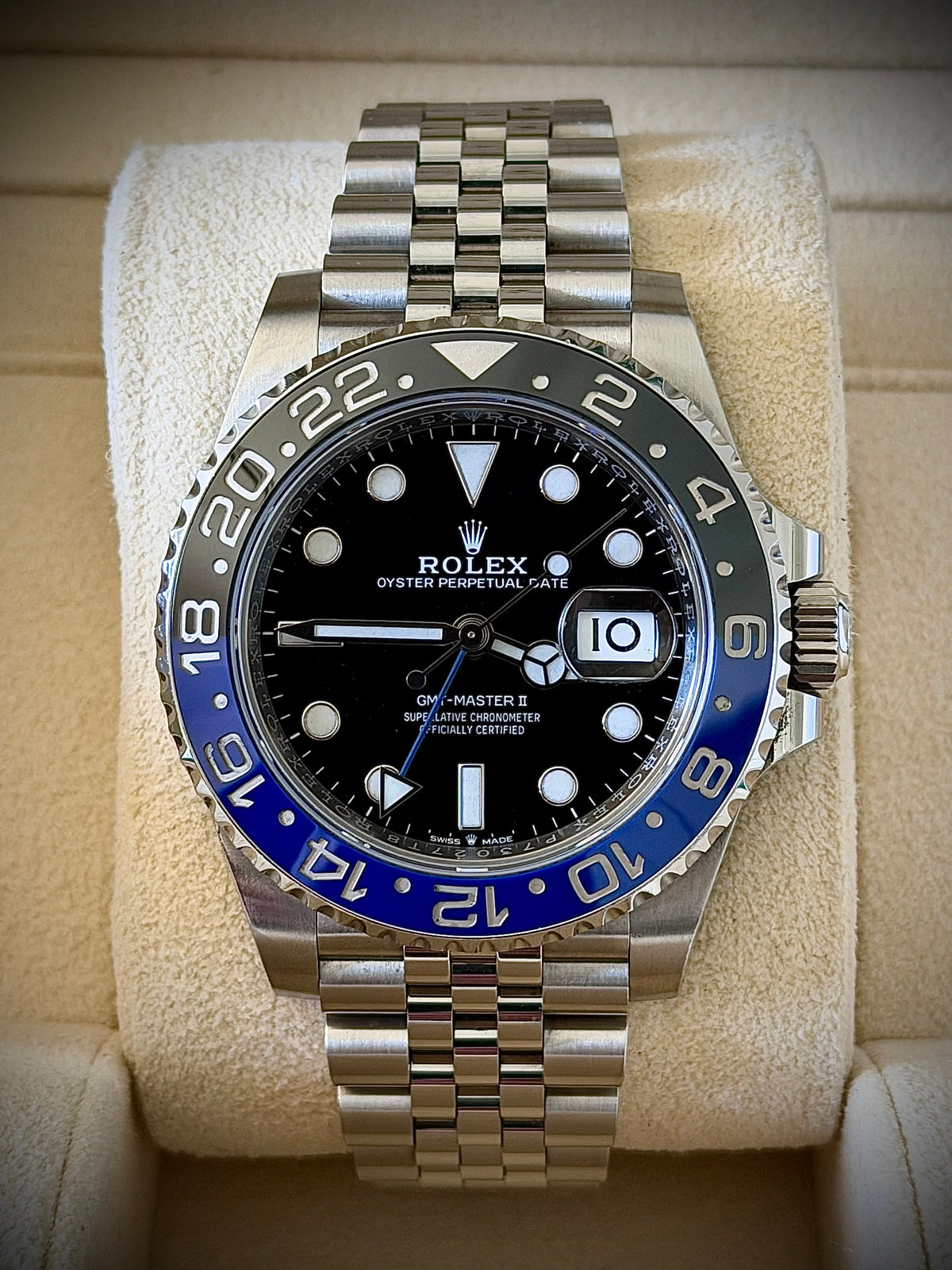 2020 ROLEX GMT-MASTER II “BATGIRL”, 126710BLNR, JUBILEE BRACELET, FULL SET, EXCELLENT CONDITION, INC GST