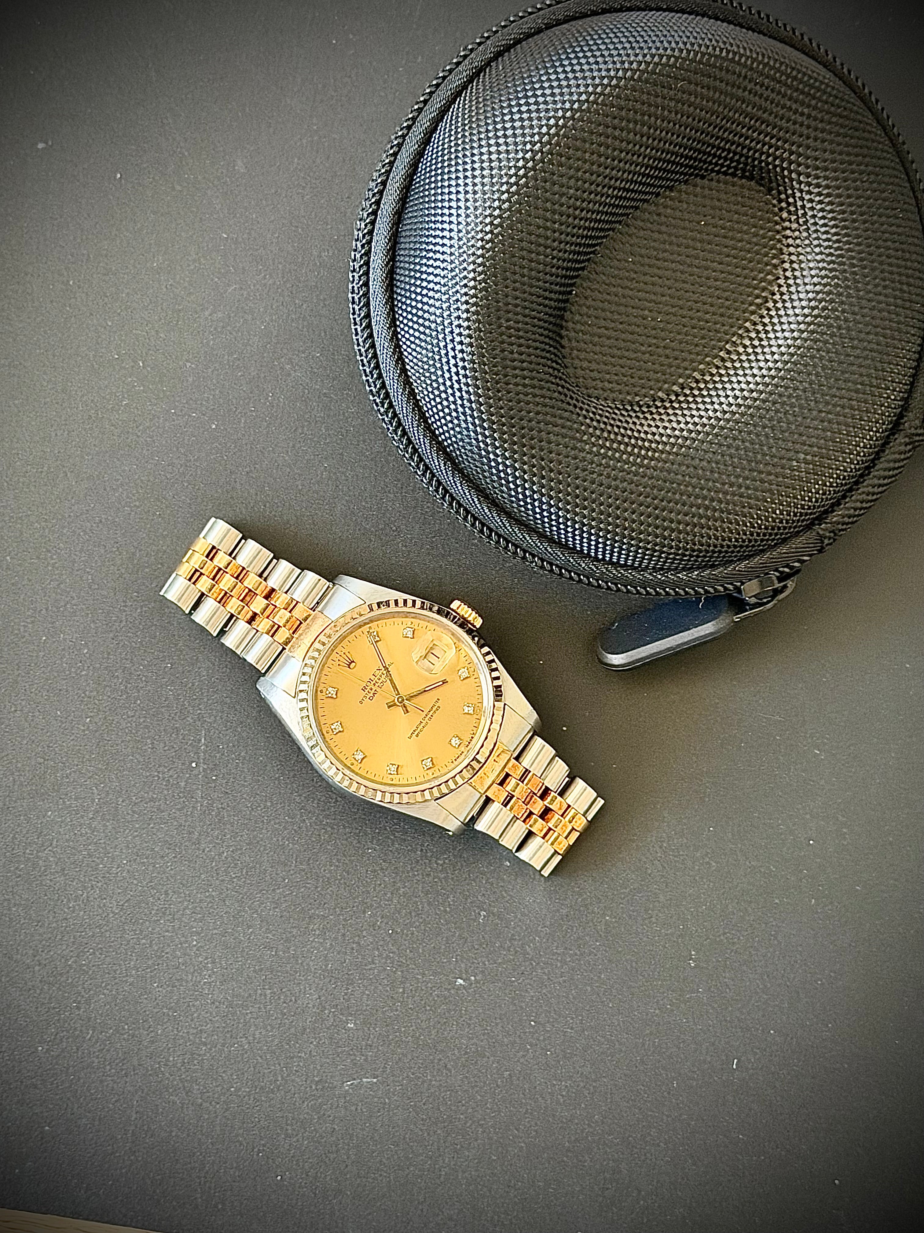 1991 ROLEX DATEJUST 36, TWO TONE, DIAMOND DIAL, 16233, WATCH ONLY, INC GST