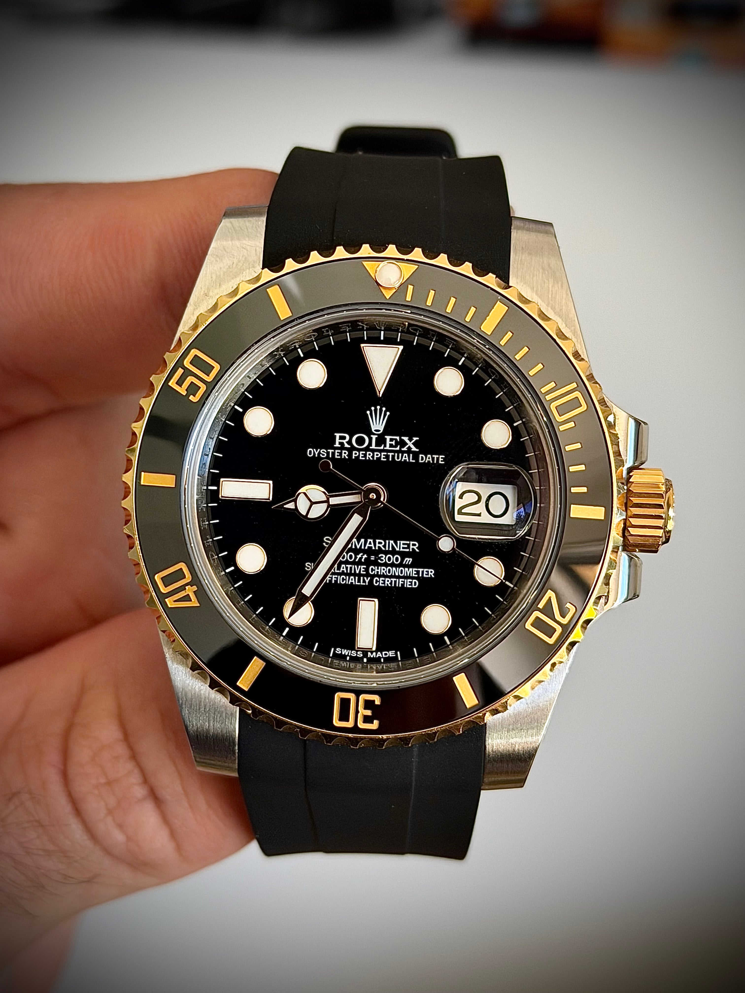2015 ROLEX SUBMARINER DATE, 116613LN, FULL SET (NO BRACELET), INC GST