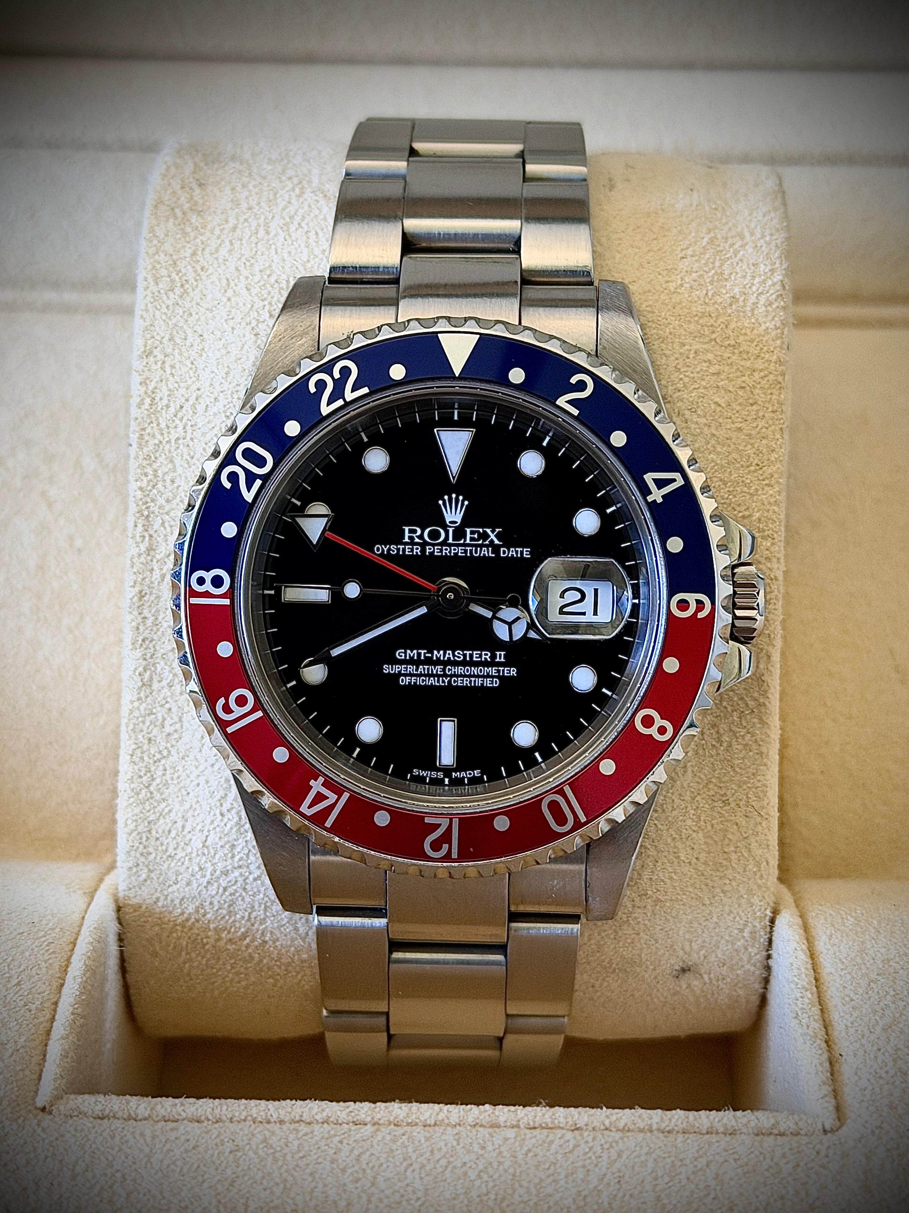 2003 ROLEX GMT-MASTER II, 16710 “PEPSI”, FULL COLLECTOR’S SET, WITH RSC, INC GST