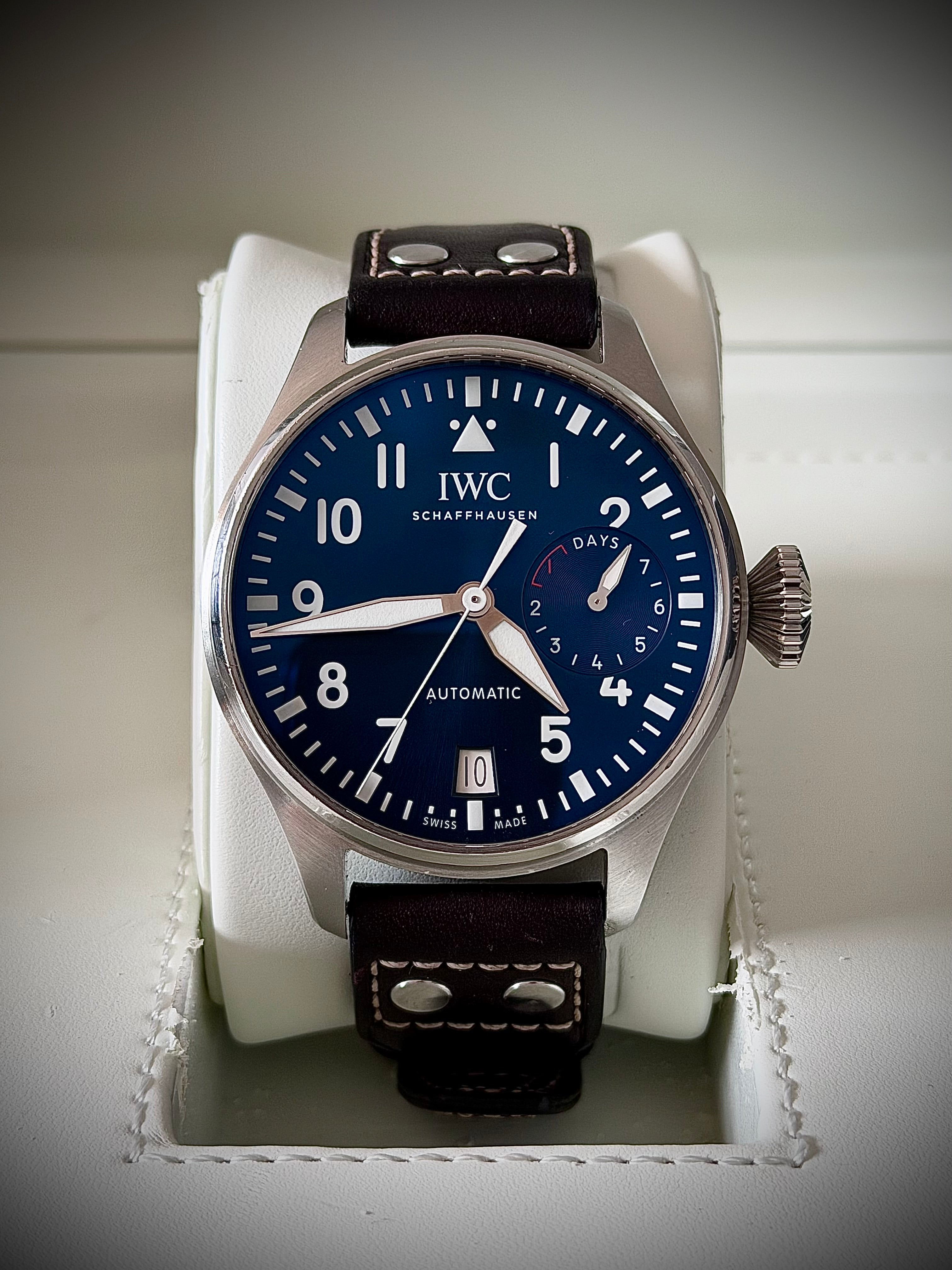 2018 IWC BIG PILOT 46, “LE PETIT PRINCE”, IW501002, BLUE DIAL, FULL SET, INC GST