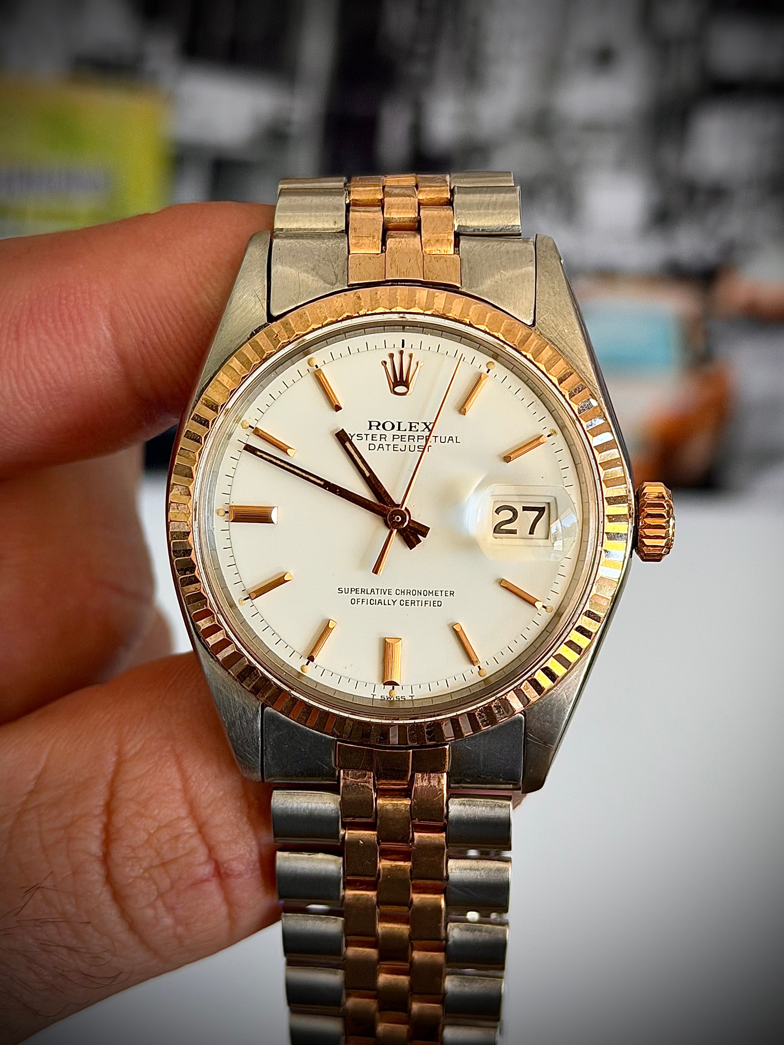 1969 ROLEX DATEJUST, 1601, TWO TONE ROSE GOLD, WATCH ONLY, INC GST