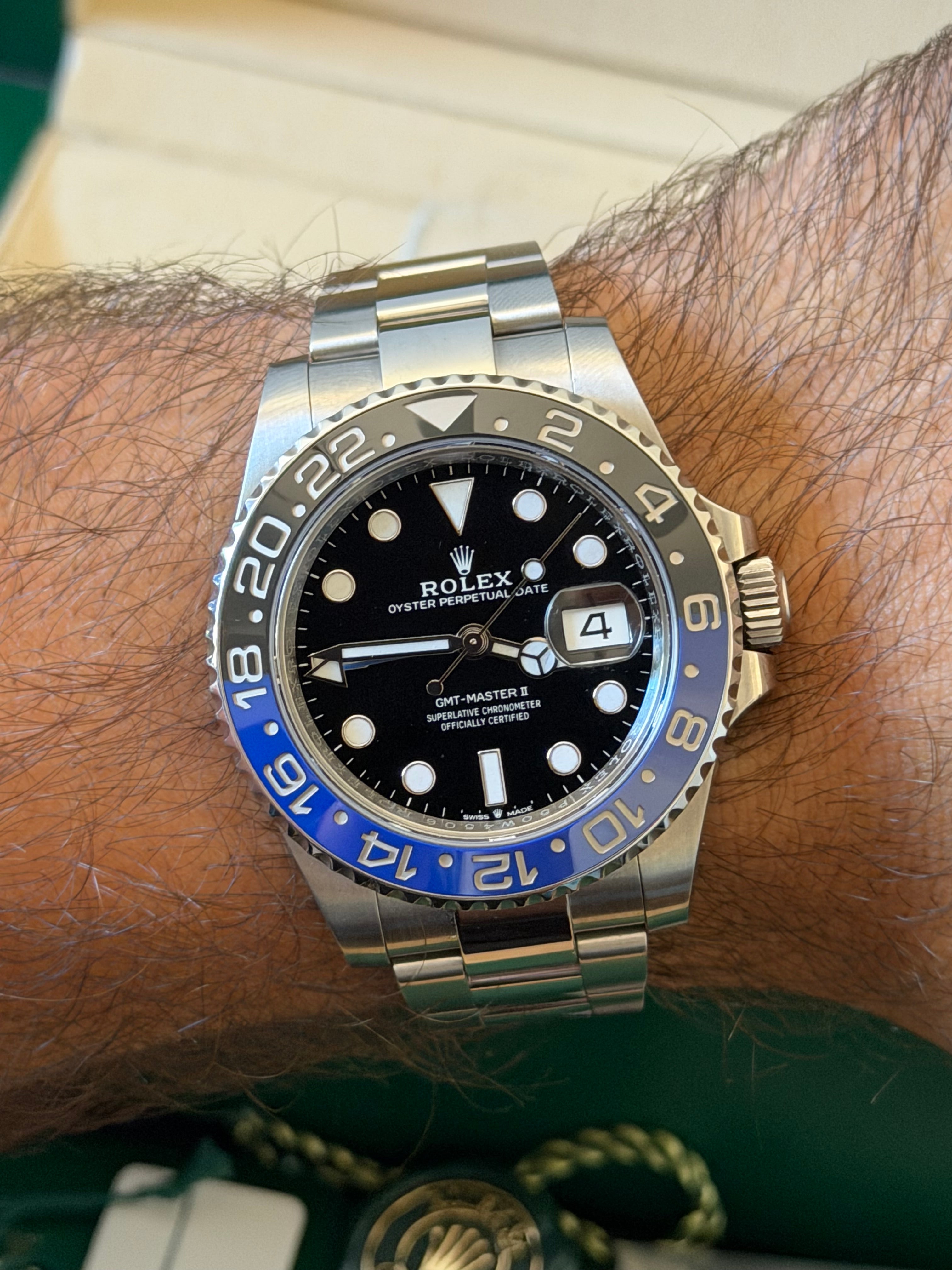 2022 ROLEX GMT MASTER II, BATMAN,, 126710BLNR, FULL SET, INC GST