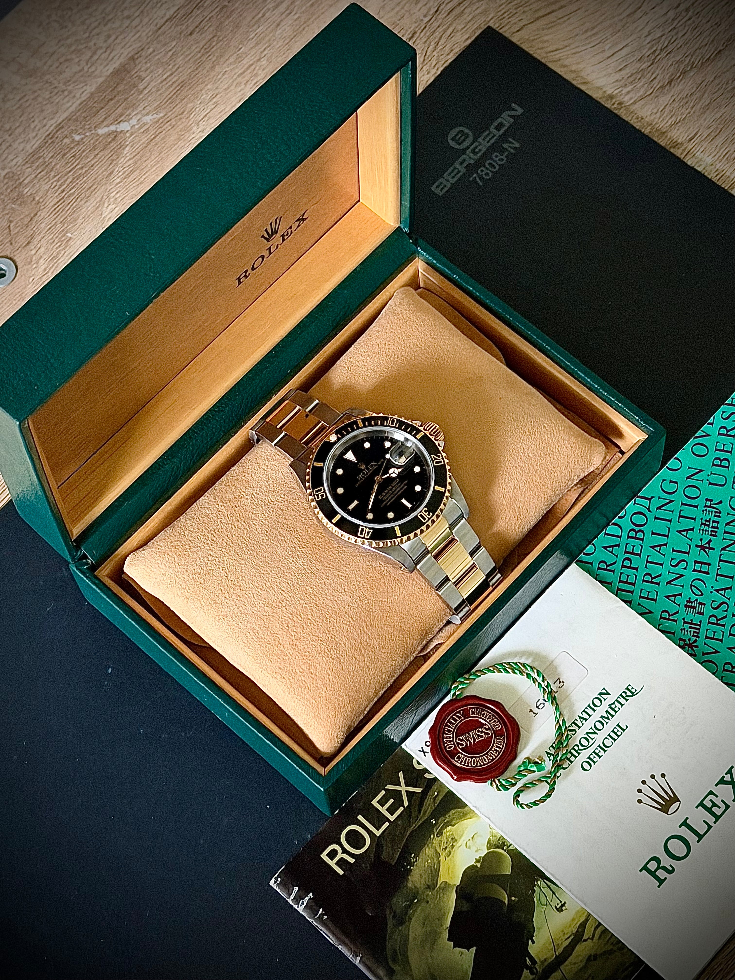 1995 ROLEX SUBMARINER DATE, 16613LN “BLACKSEY”, BOX & PAPERS, INC GST