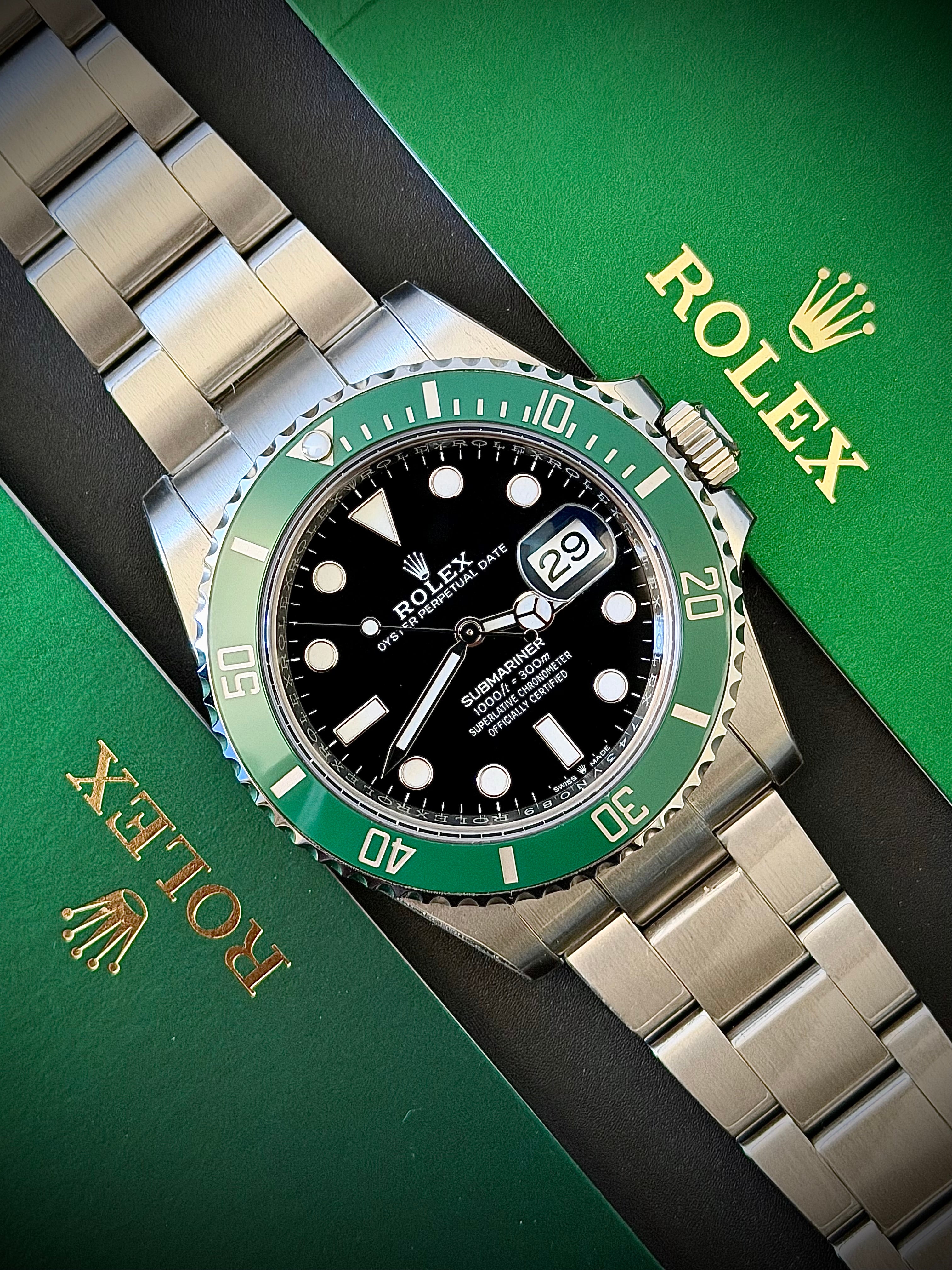 2022 ROLEX SUBMARINER DATE, STARBUCKS, MINT FULLY STICKERED, 126610LV, STARBUCKS, FULL SET, INC GST