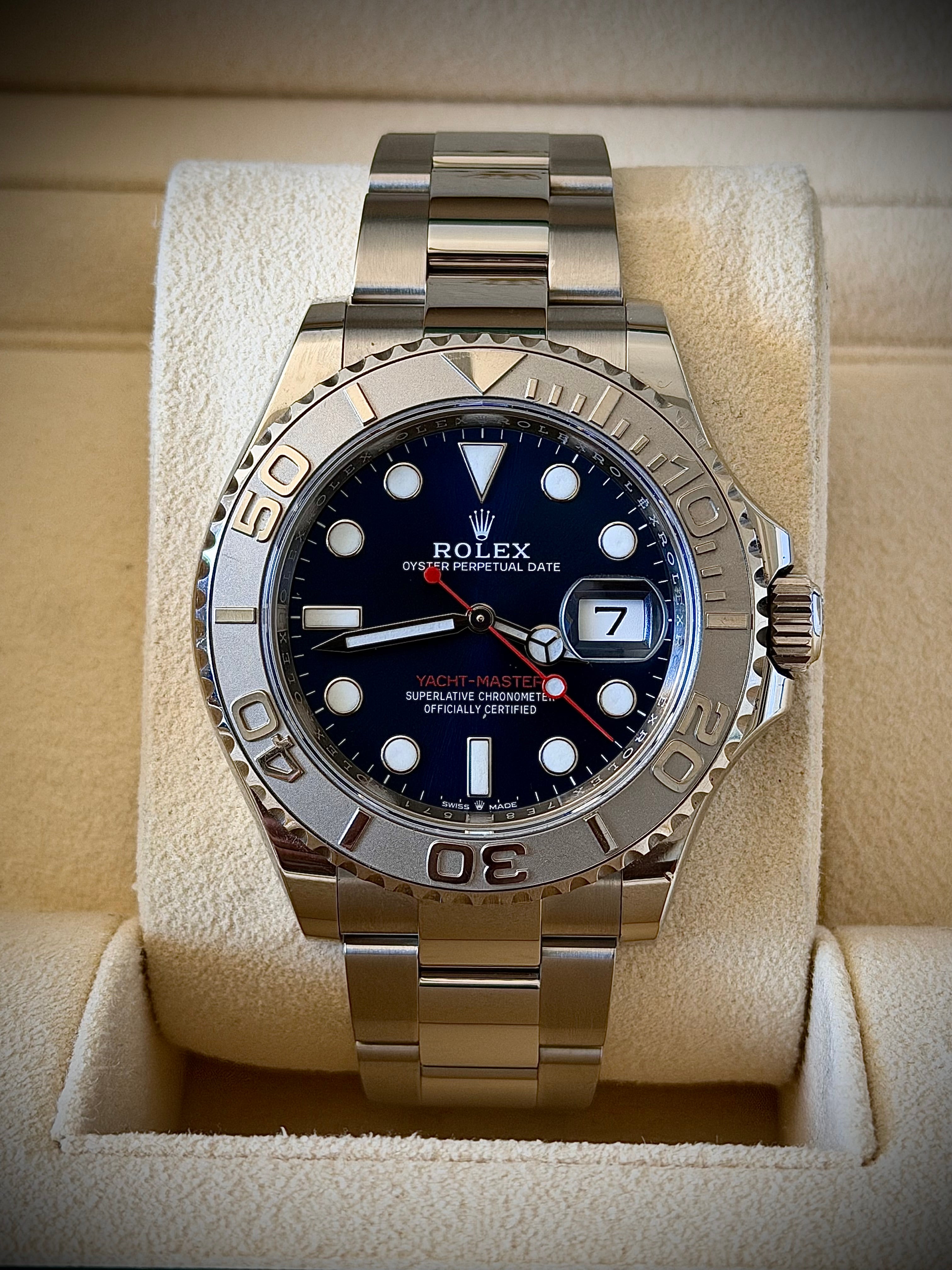 2022 ROLEX YACHT-MASTER 40, BLUE DIAL, 126622, BOX AND PAPERS, INC GST