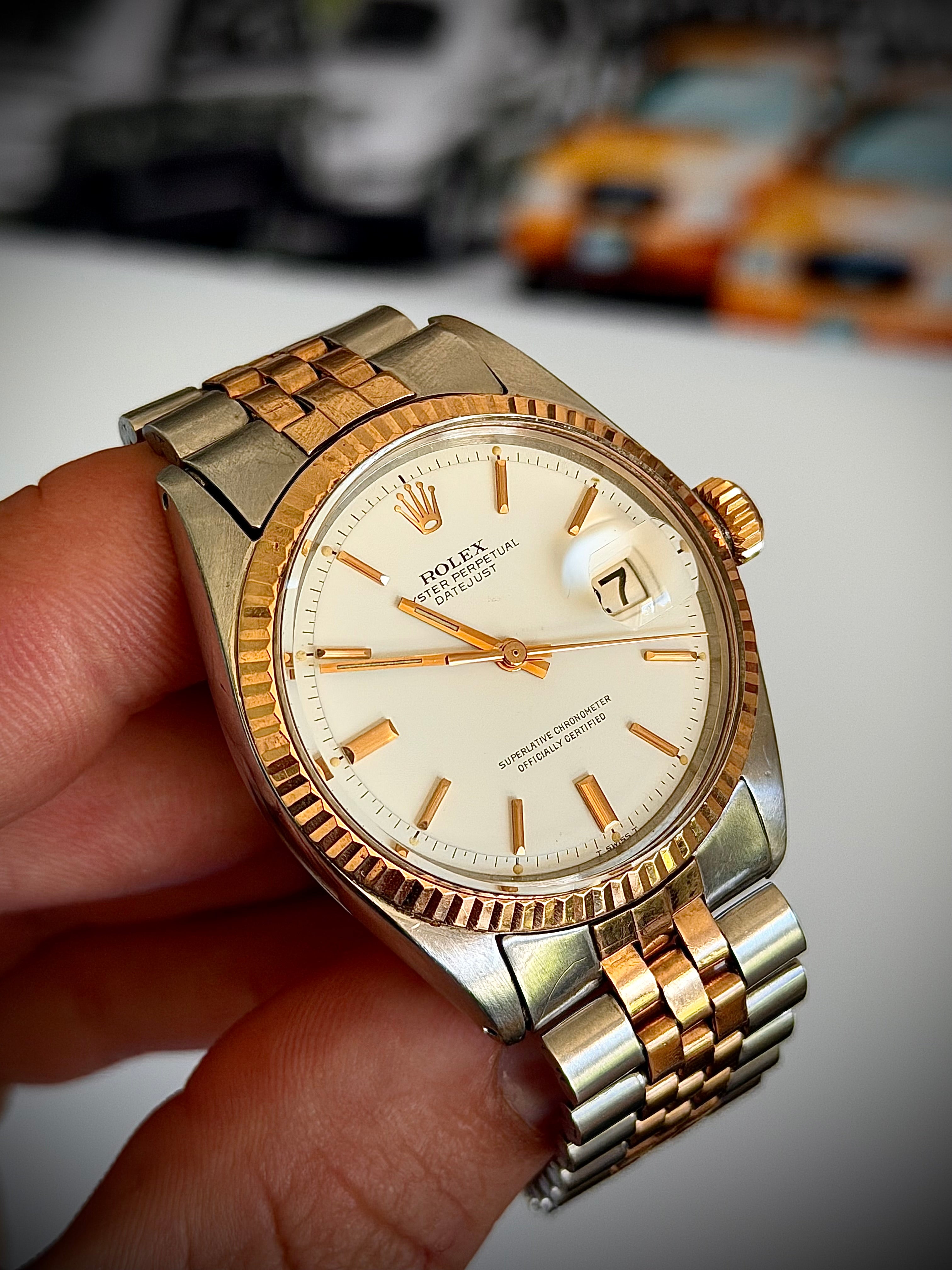 1969 ROLEX DATEJUST, 1601, TWO TONE ROSE GOLD, WATCH ONLY, INC GST