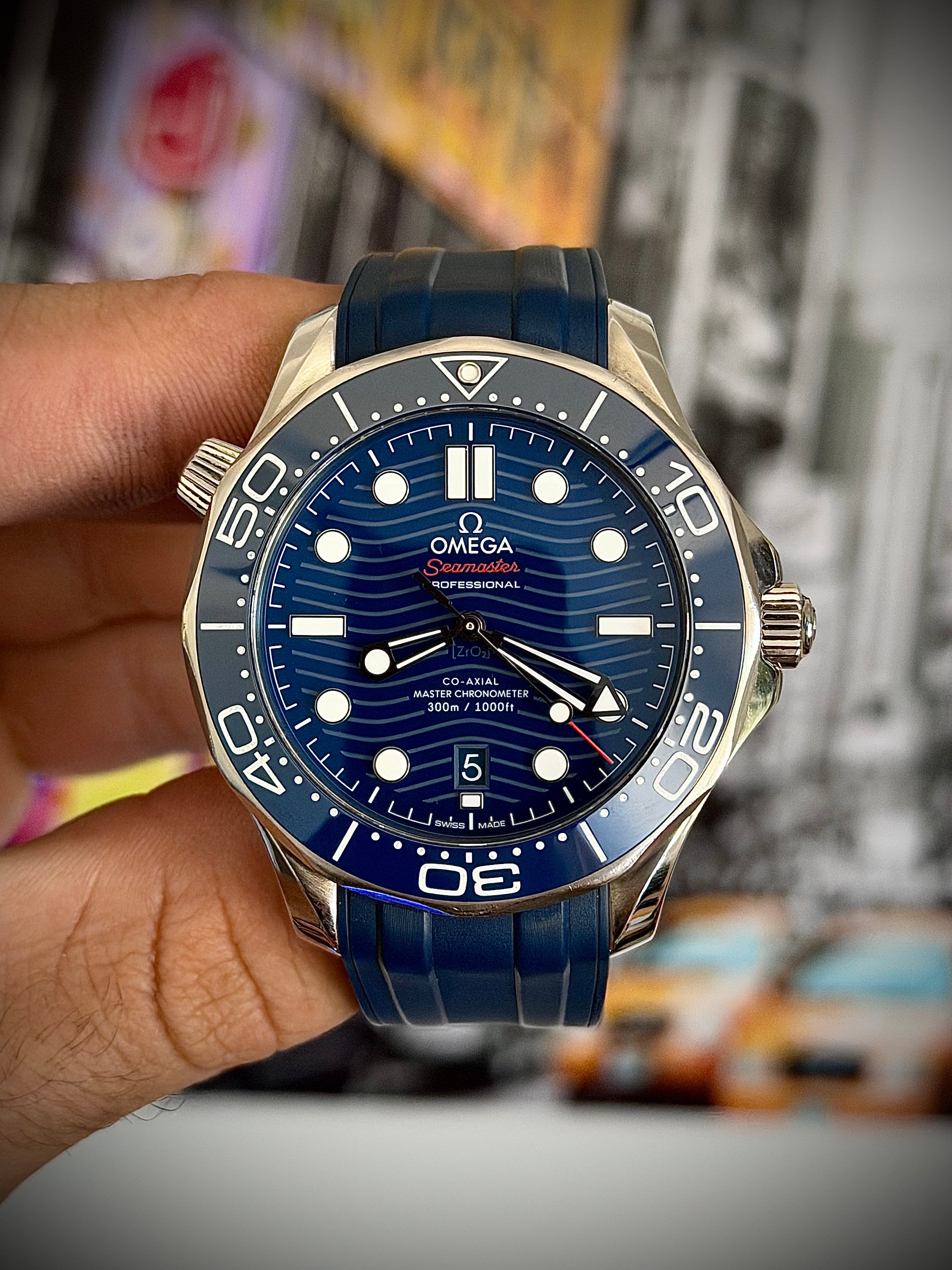 2022 OMEGA SEAMASTER 300, BLUE DIAL, FULL SET, INC GST