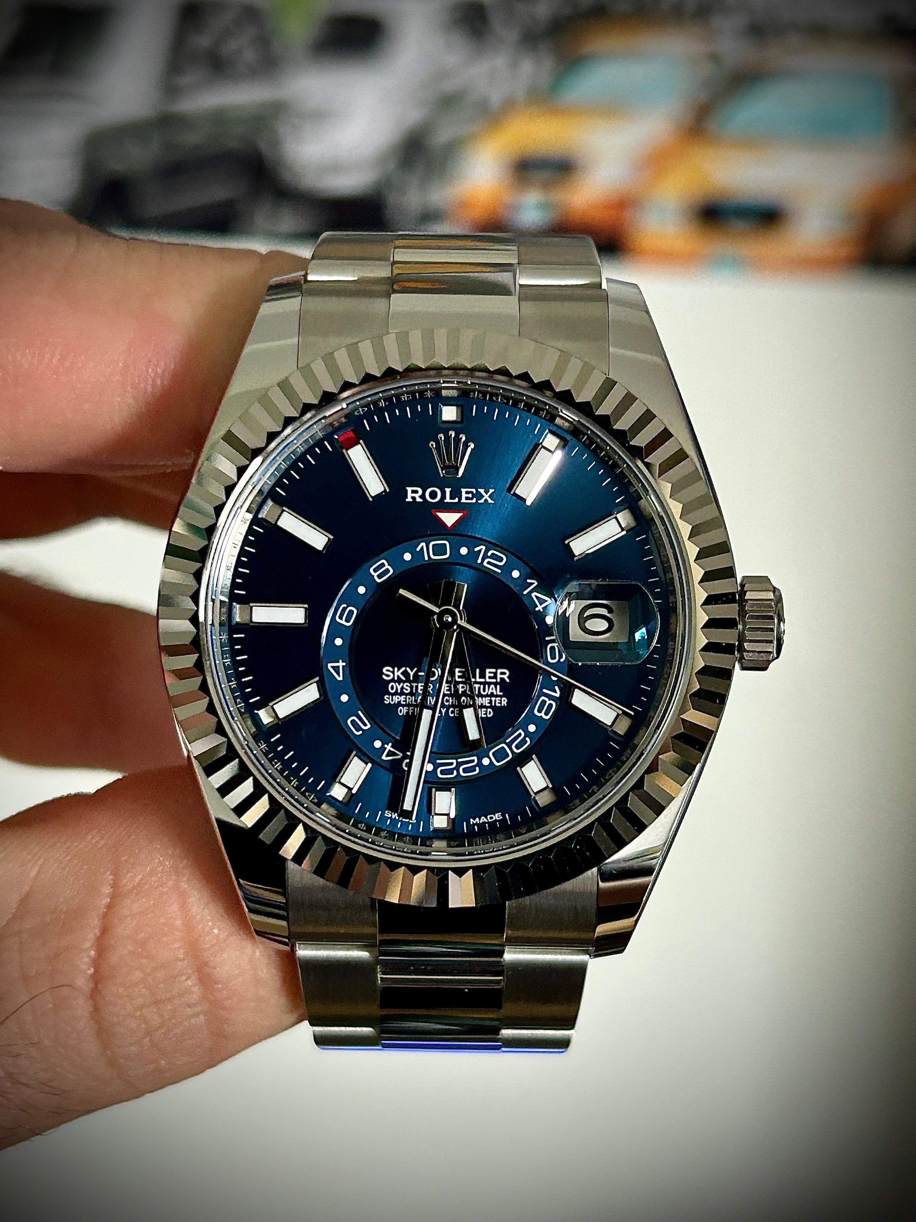 2021 ROLEX SKY DWELLER, BLUE DIAL, OYSTER, 326934, FULL SET, INC GST