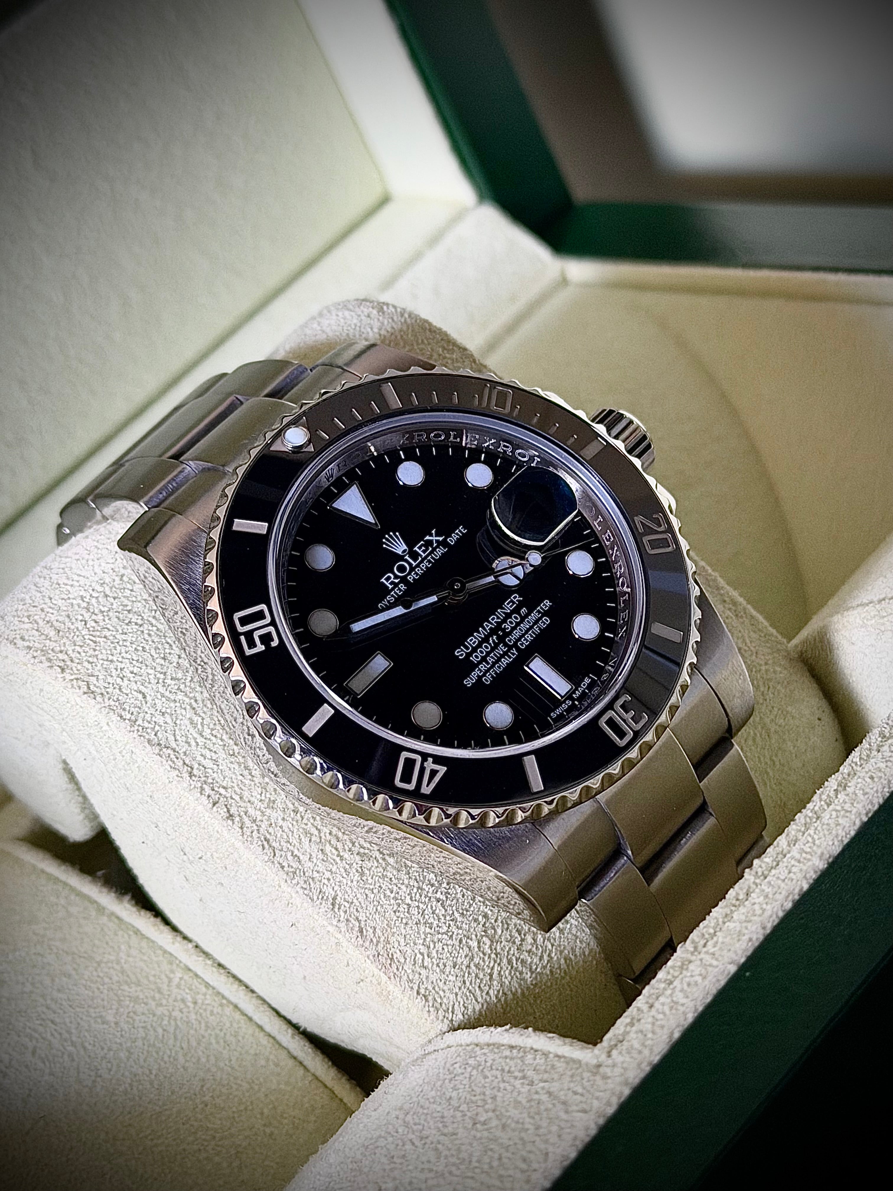 2010 ROLEX SUBMARINER DATE 116610LN, BOX AND PAPERS, INC GST