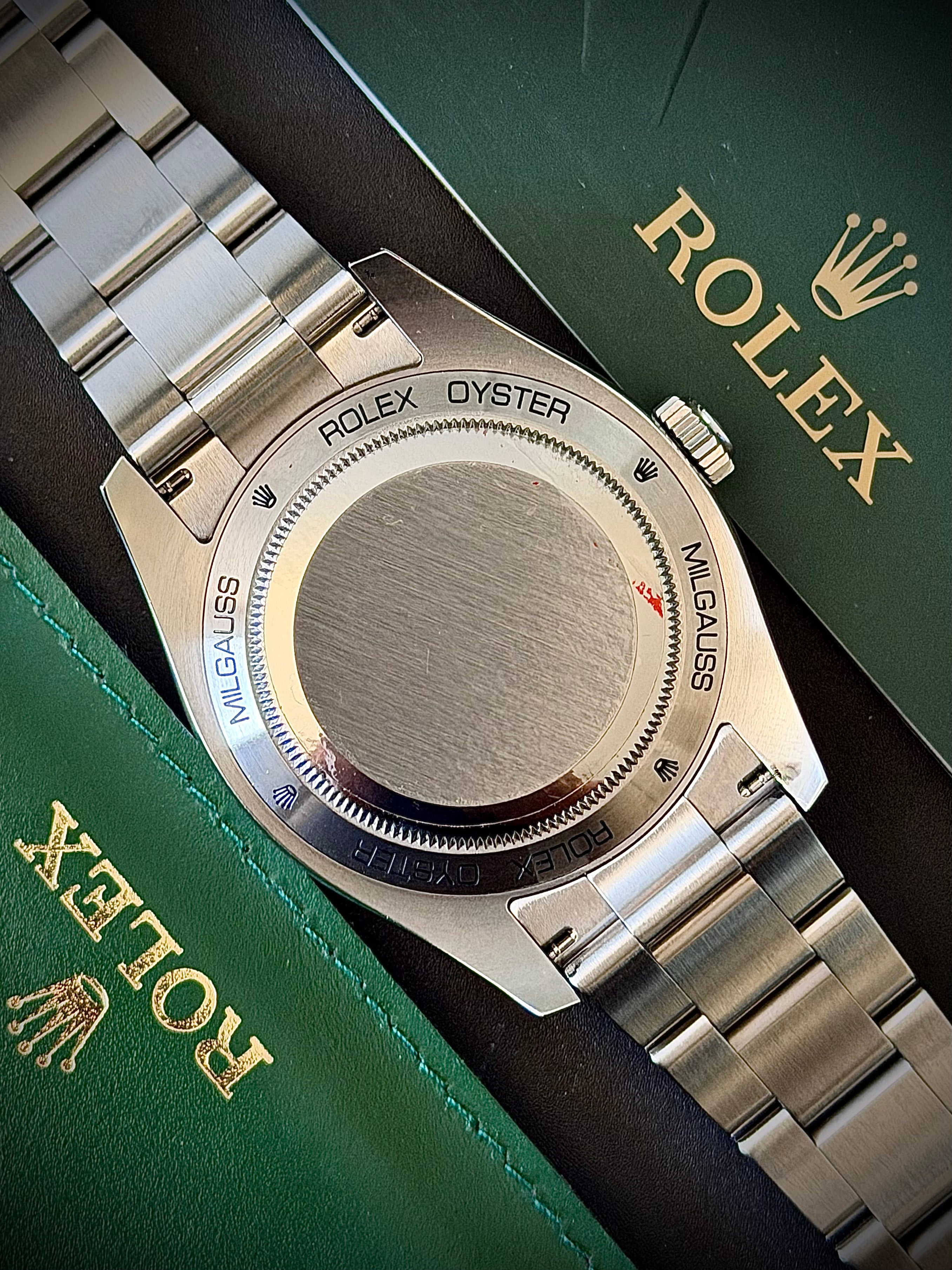 2010 ROLEX MILGAUSS, 116400GV, FULL SET, 2022 RSC SERVICE, INC GST