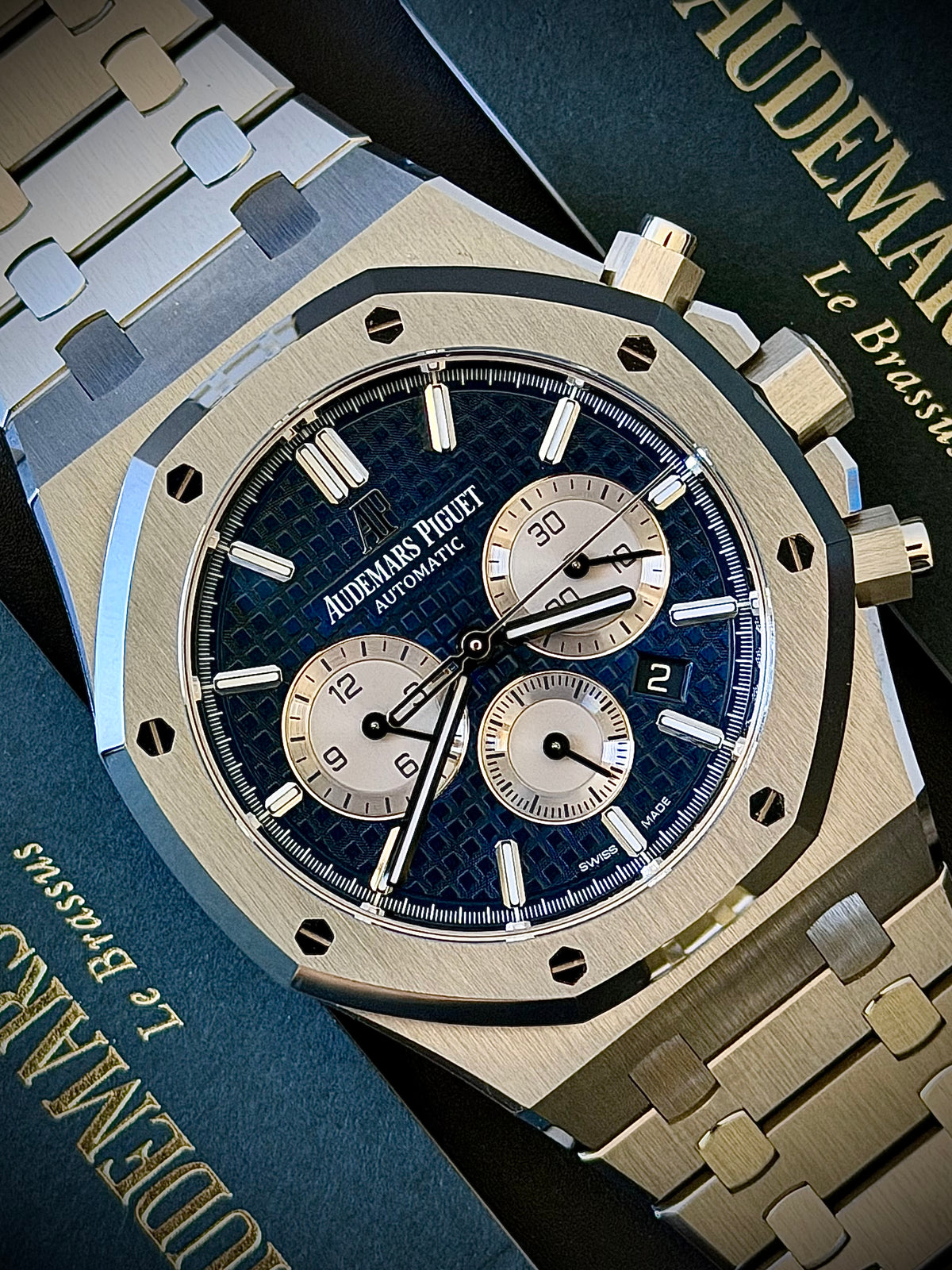 2020 AUDEMARS PIGUET ROYAL OAK SELFWINDING CHRONOGRAPH, 26331ST.OO.1220ST.01, BLUE DIAL, FULL SET, MINT CONDITION, INC GST