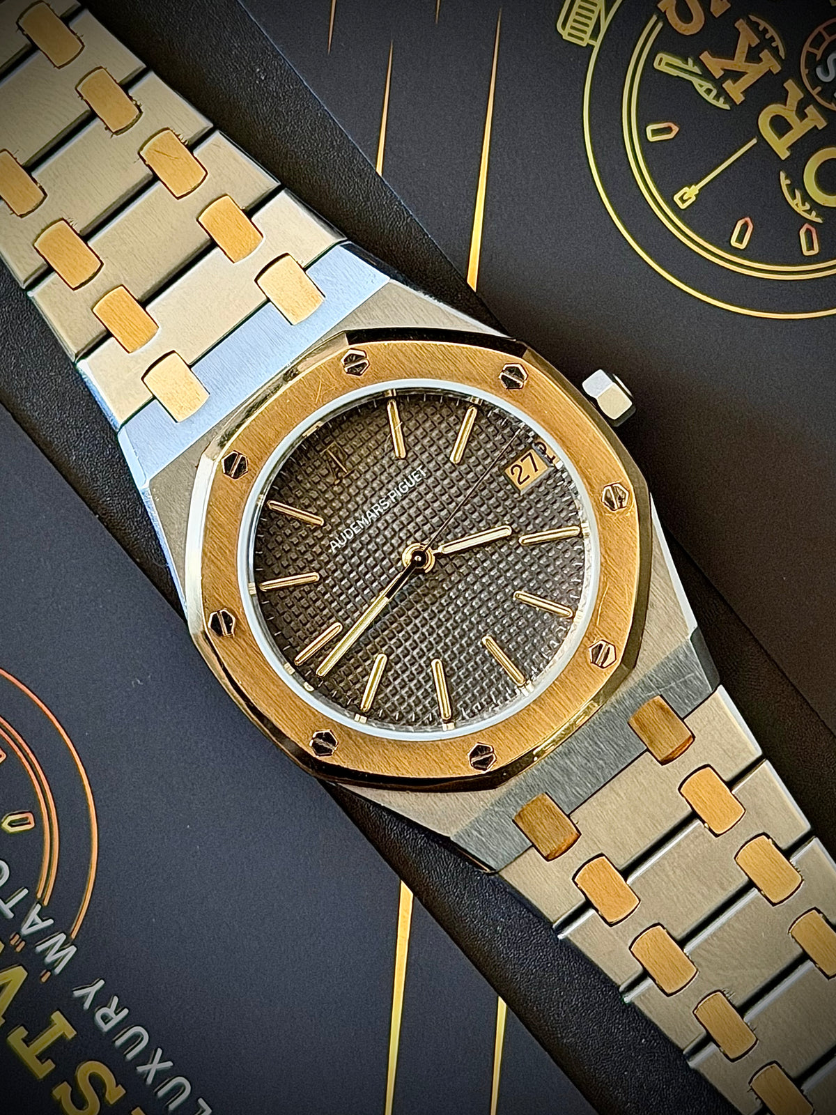 CIRCA 1980 AUDEMARS PIGUET ROYAL OAK, 4100SA, TWO TONE, WATCH & BOX, INC GST