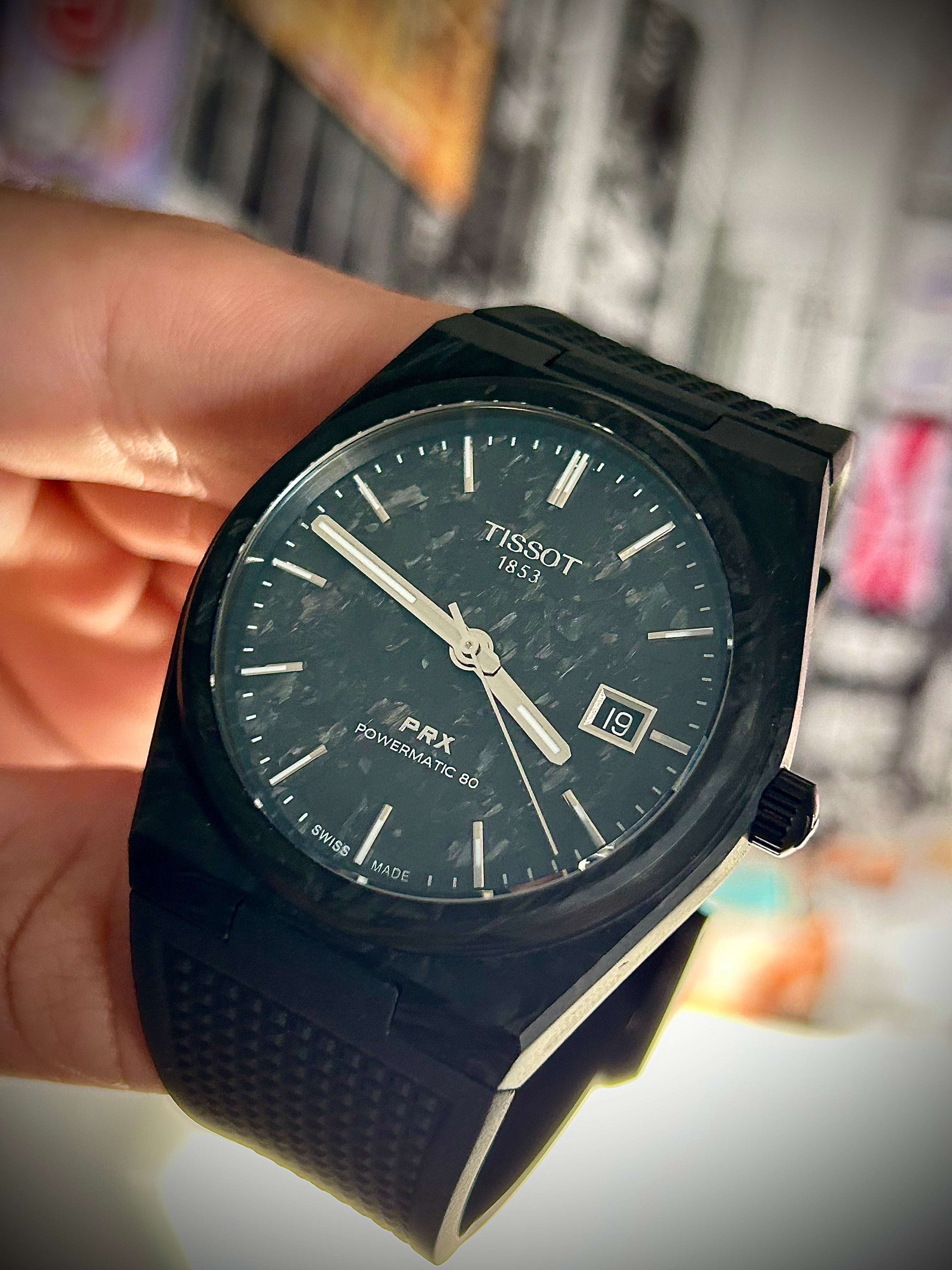 2025 TISSOT PRX POWERMATIC 80 40MM CARBON, FULL SET, INC GST