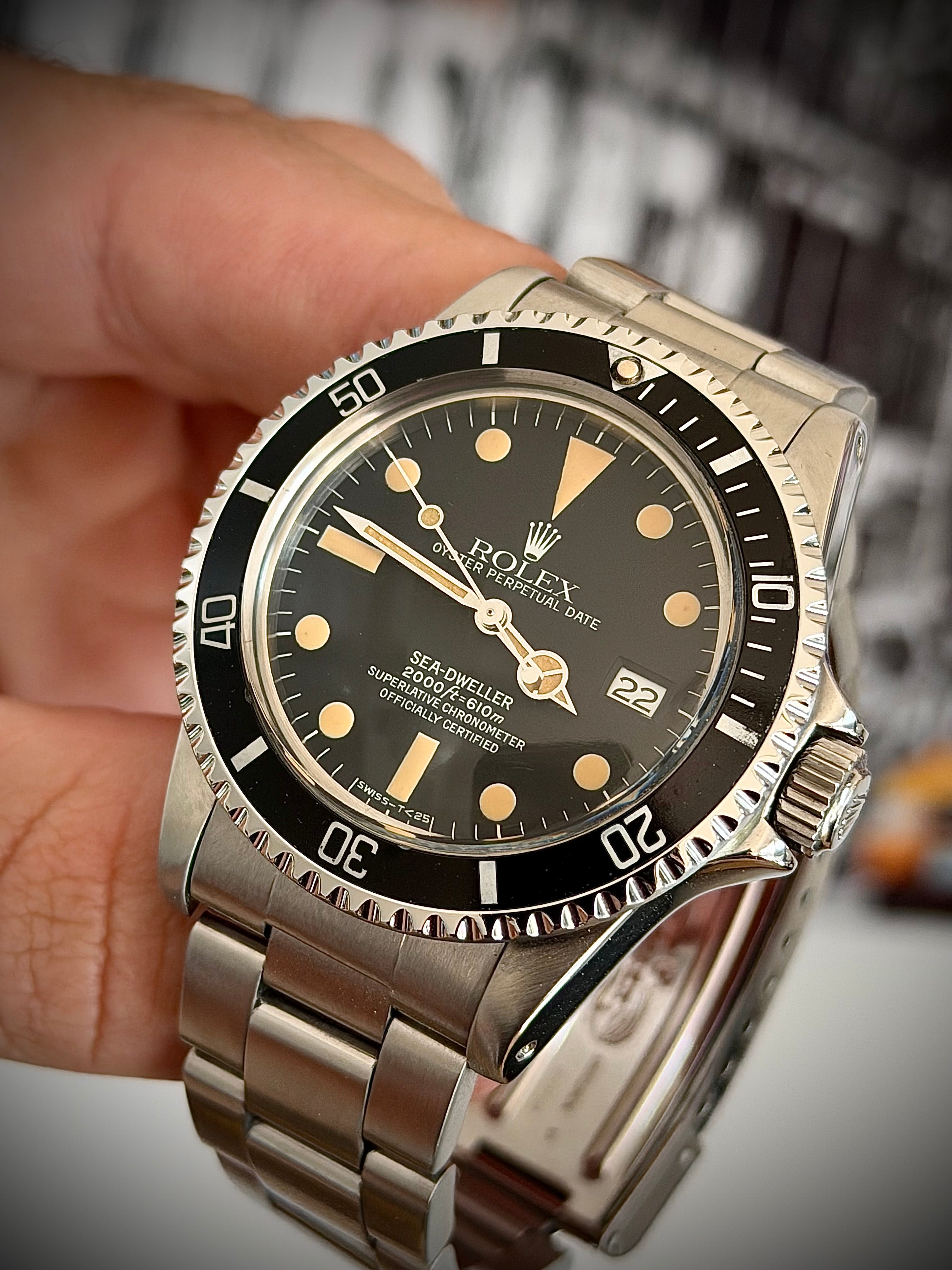 1980 ROLEX SEA-DWELLER 1665 “GREAT WHITE”, PUMPKIN PATINA, WATCH ONLY, INC GST