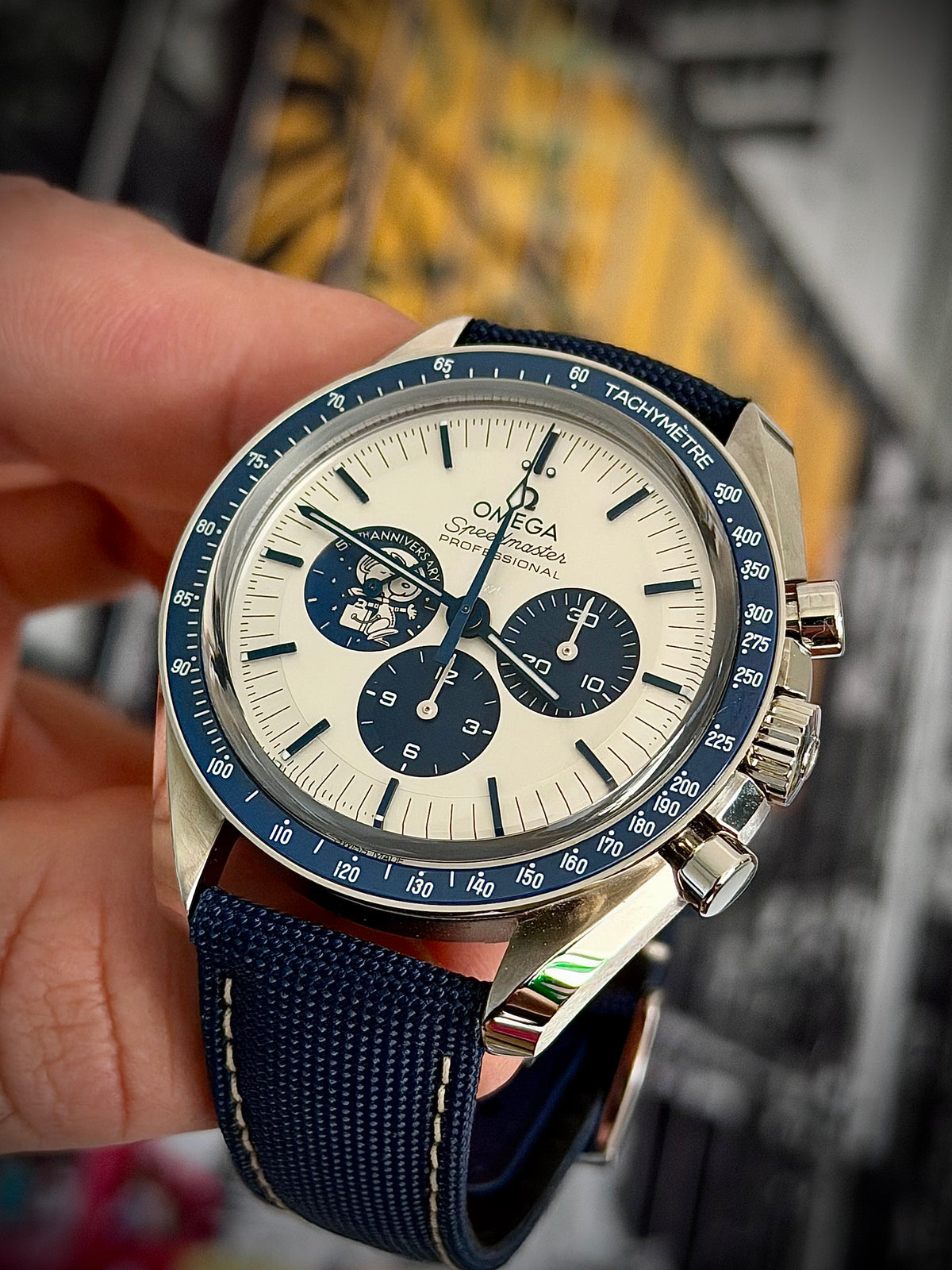 2023 OMEGA SPEEDMASTER “SILVER SNOOPY AWARD” 50TH ANNIVERSARY, 310.32.42.50.02.001, UNWORN SEALED BRACELET + WHITE STRAP, FULL SET, INC GST