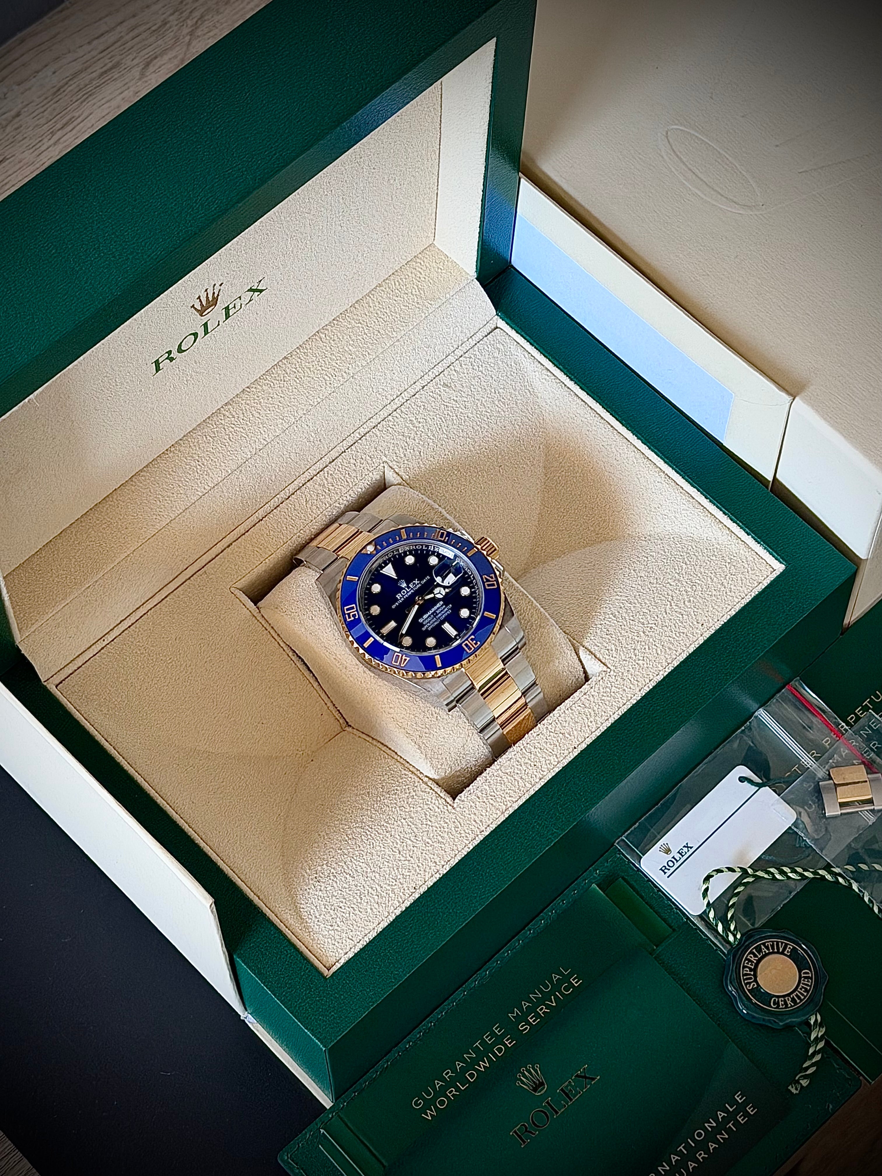 2021 ROLEX SUBMARINER BLUESY 126613LB, FULL SET, INC GST