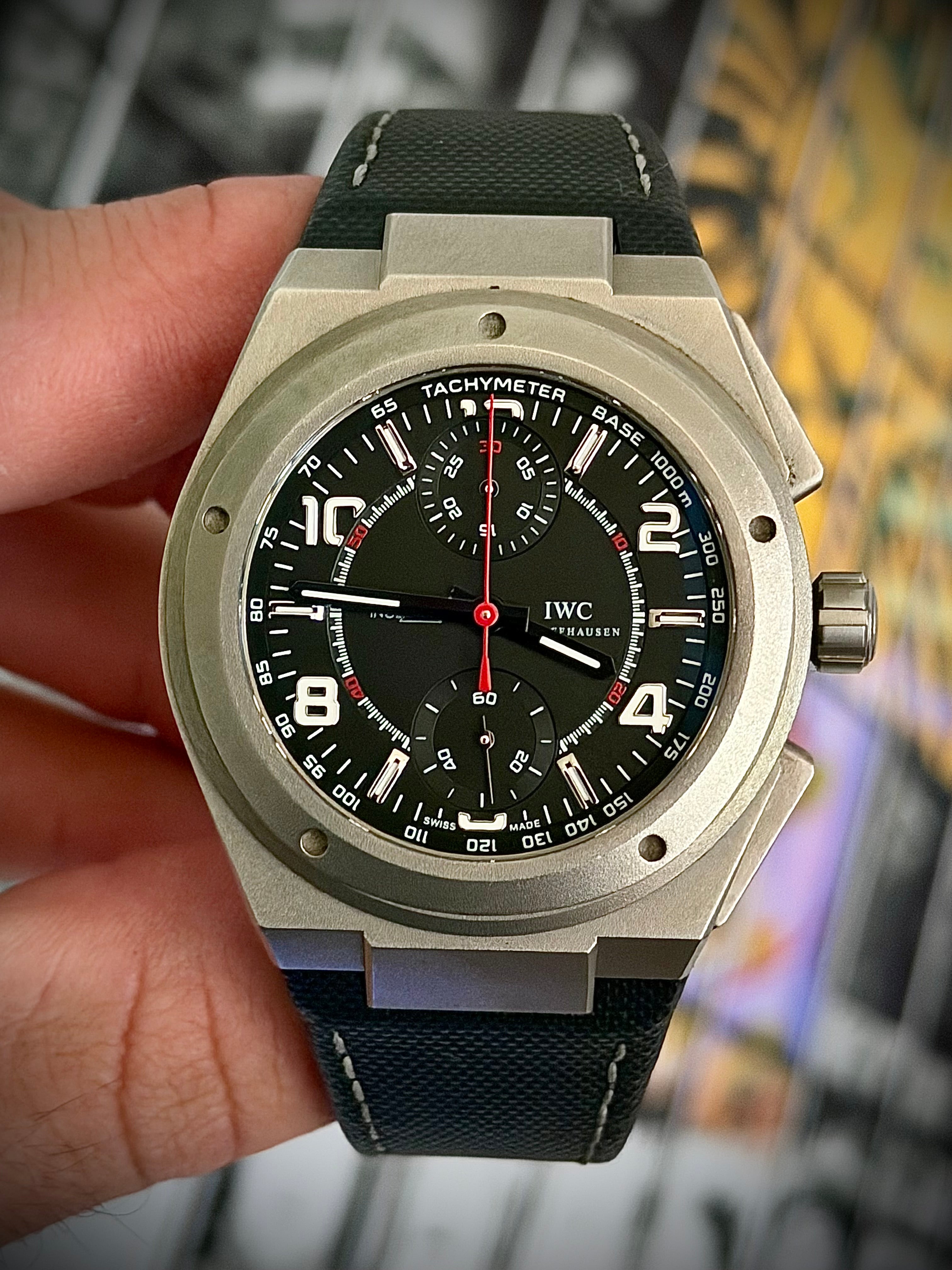 IWC INGENIEUR CHRONOGRAPH AMG TITANIUM, IW372503, BOX & BOOKLETS, INC GST