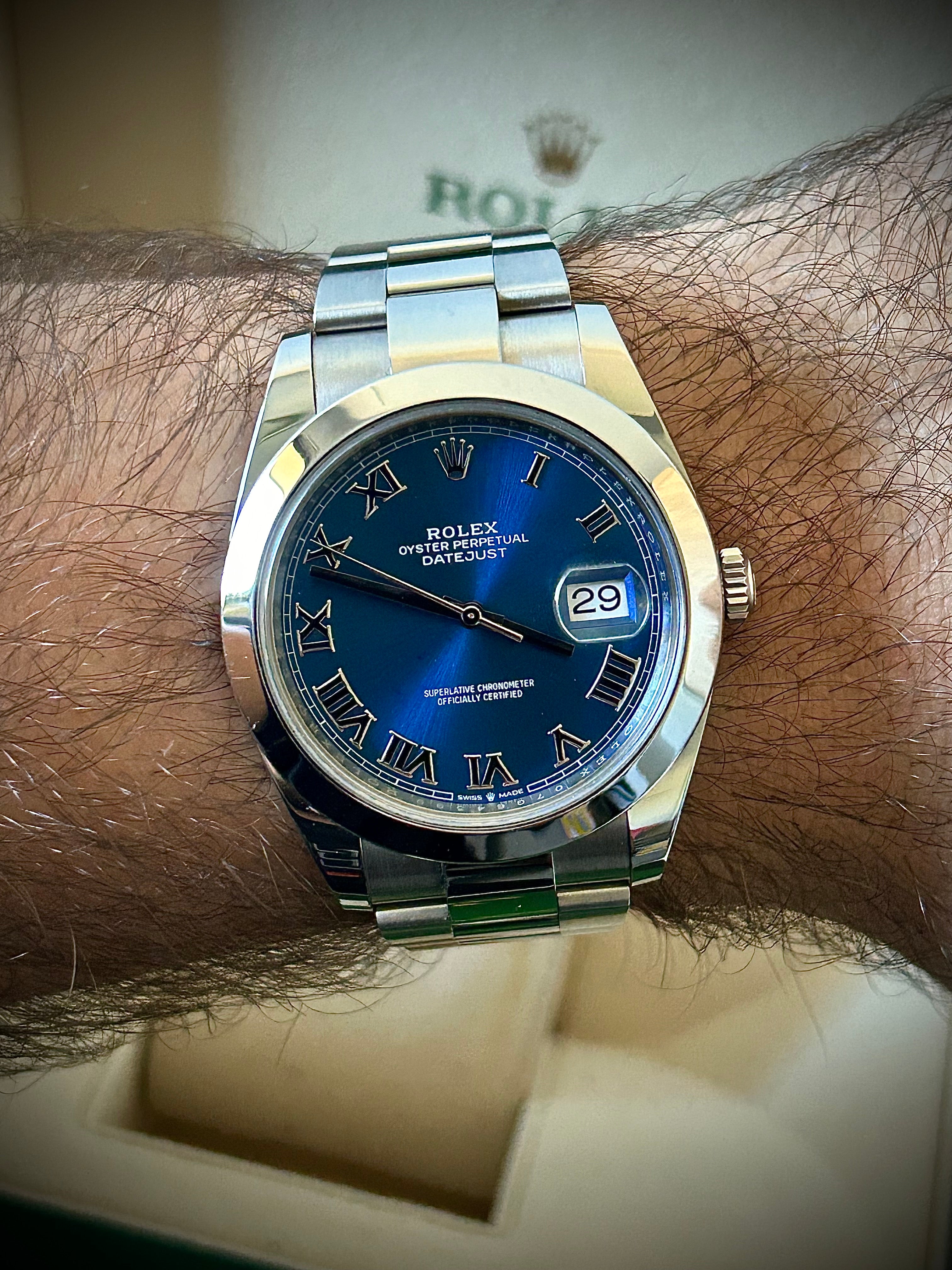 2021 ROLEX DATEJUST 41, 126300, AZZURO, FULL SET, INC GST