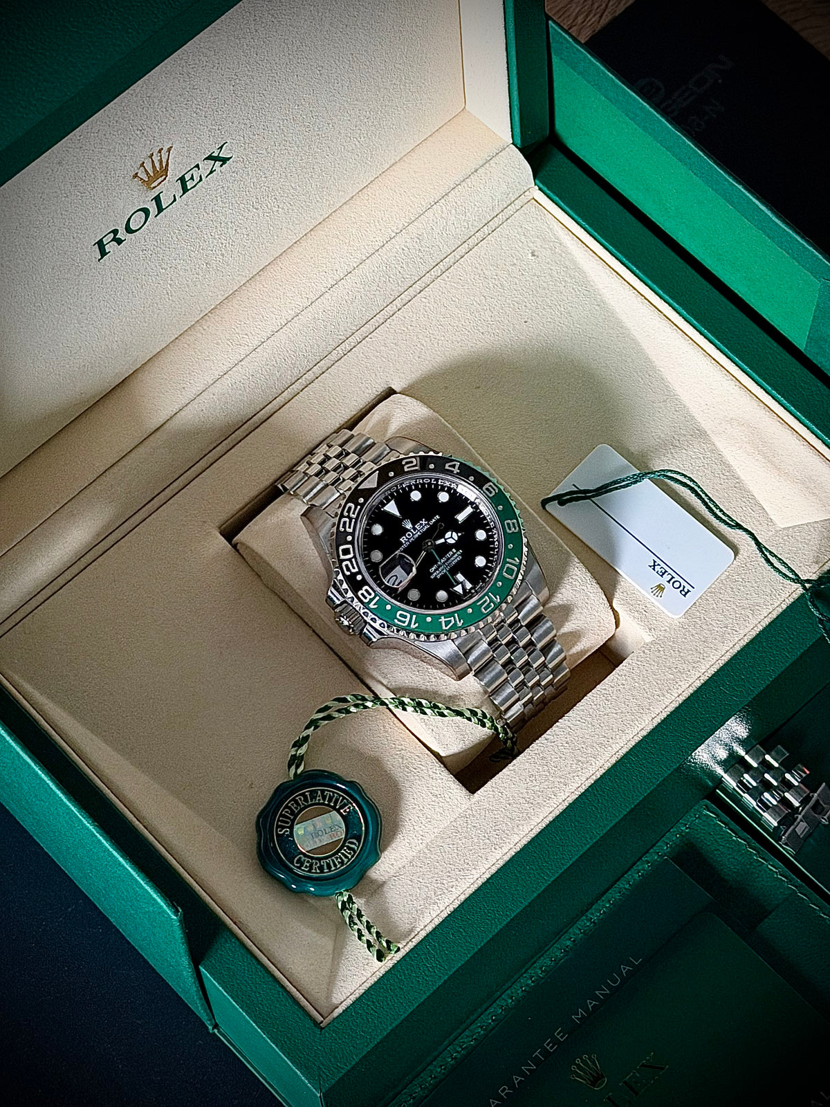 2025 ROLEX GMT-MASTER II “SPRITE”, 126720VTNR, JUBILEE BRACELET, FULL SET, EXCELLENT CONDITION, INC GST