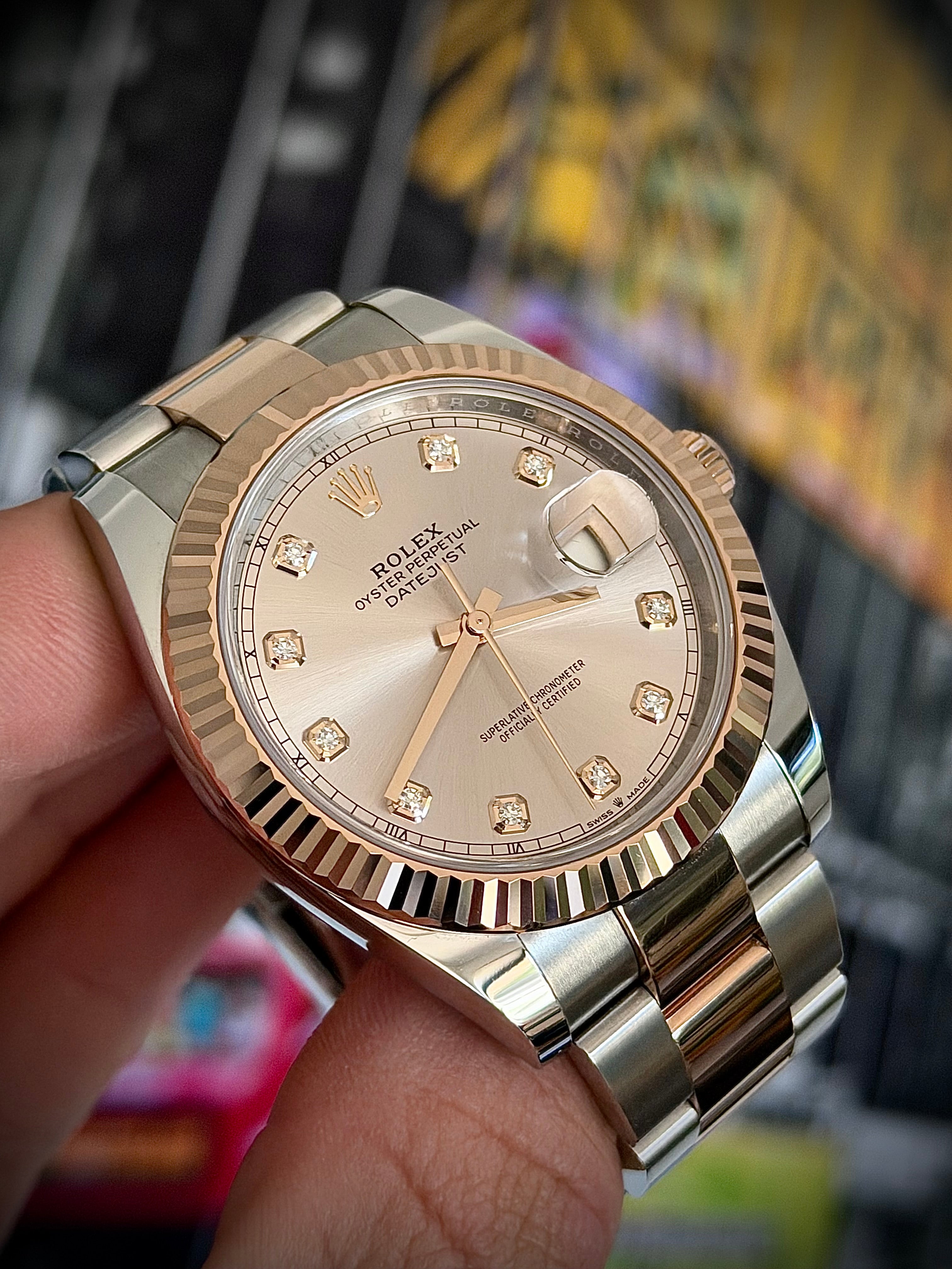 2024 ROLEX DATEJUST 41, SUNDUST DIAMOND DIAL, 126331, FULL SET, INC GST