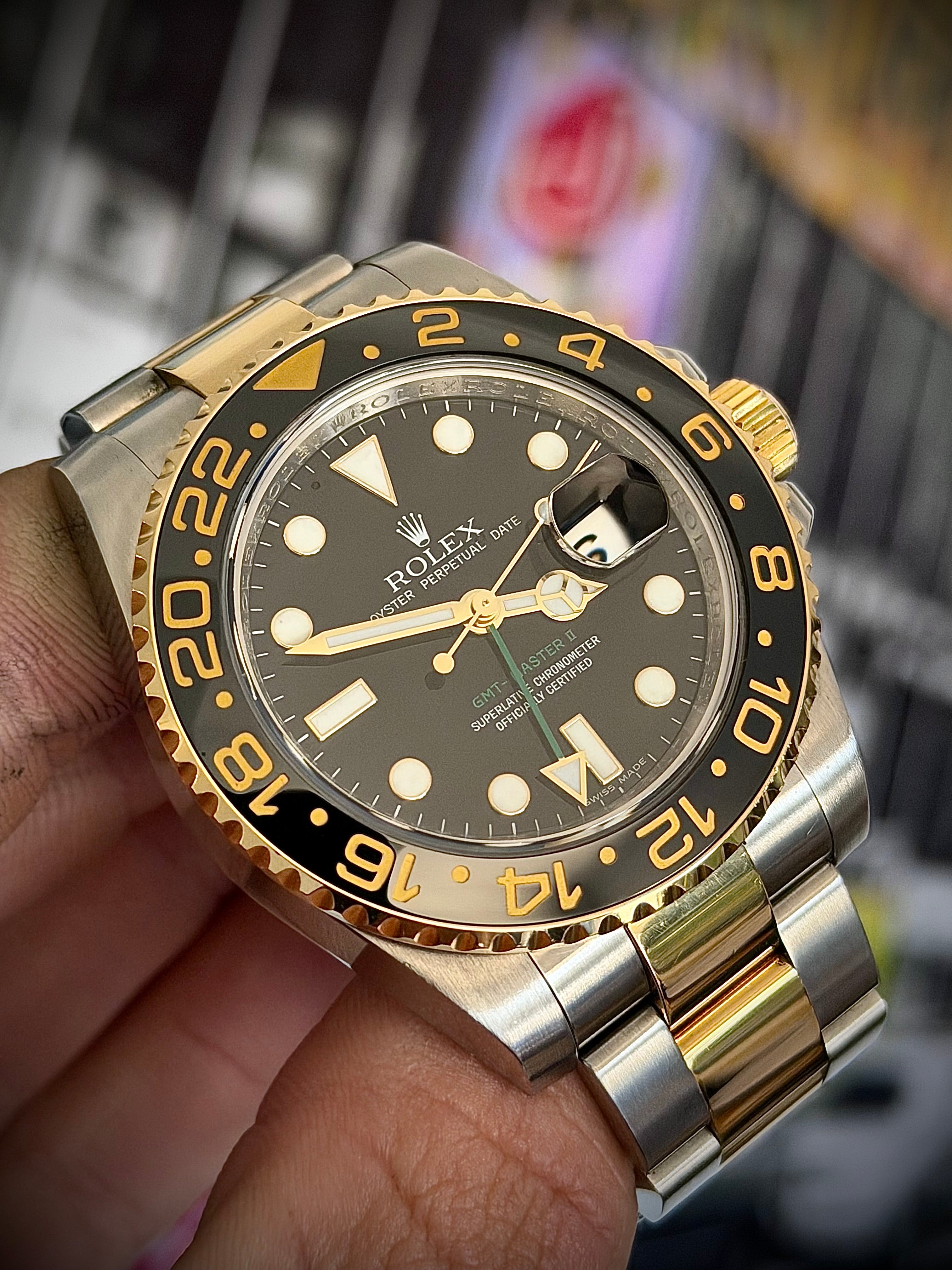 2007 ROLEX GMT MASTER II, 116713LN, FULL SET, INC GST