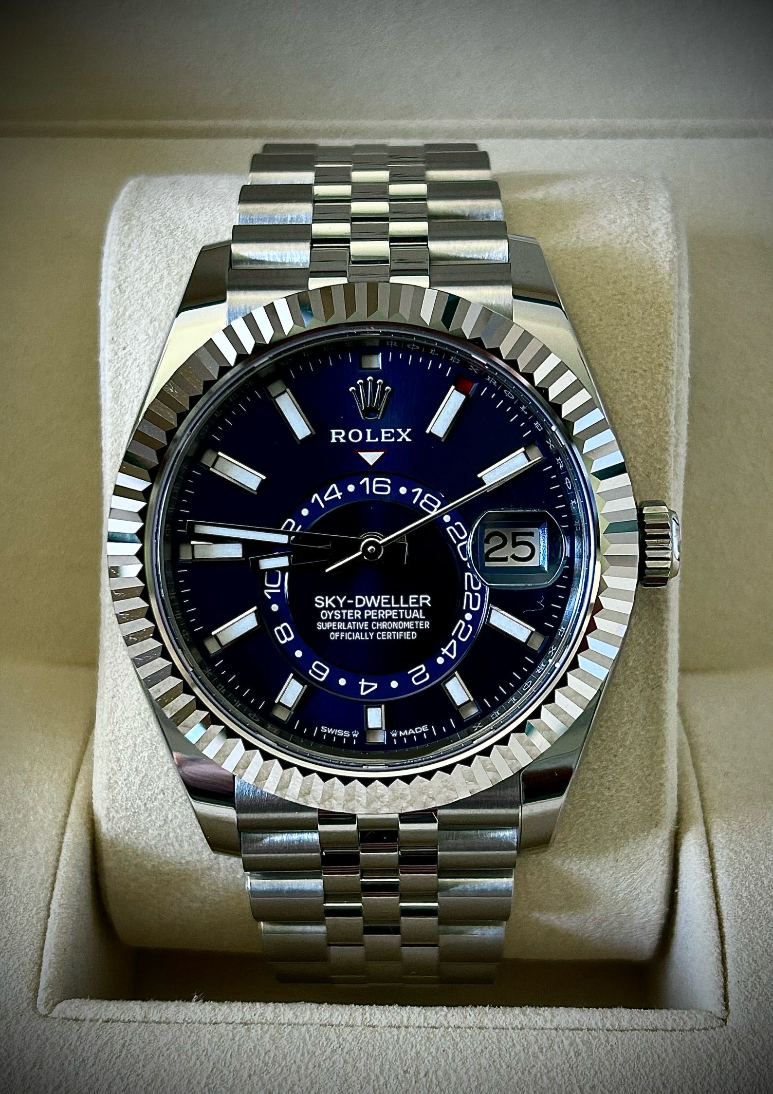 2025 ROLEX SKY DWELLER, BLUE DIAL, JUBILEE, 336934, FULL SET, INC GST