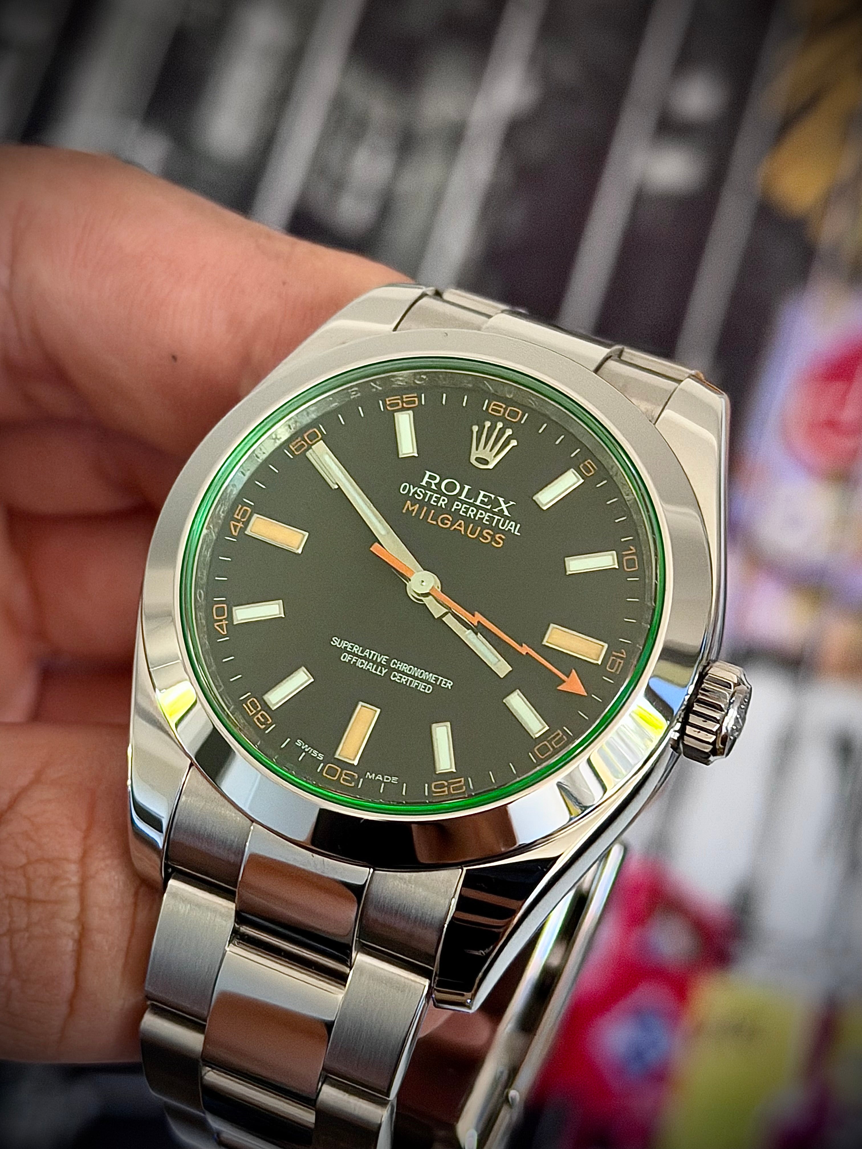 2010 ROLEX MILGAUSS, 116400GV, FULL SET, 2022 RSC SERVICE, INC GST