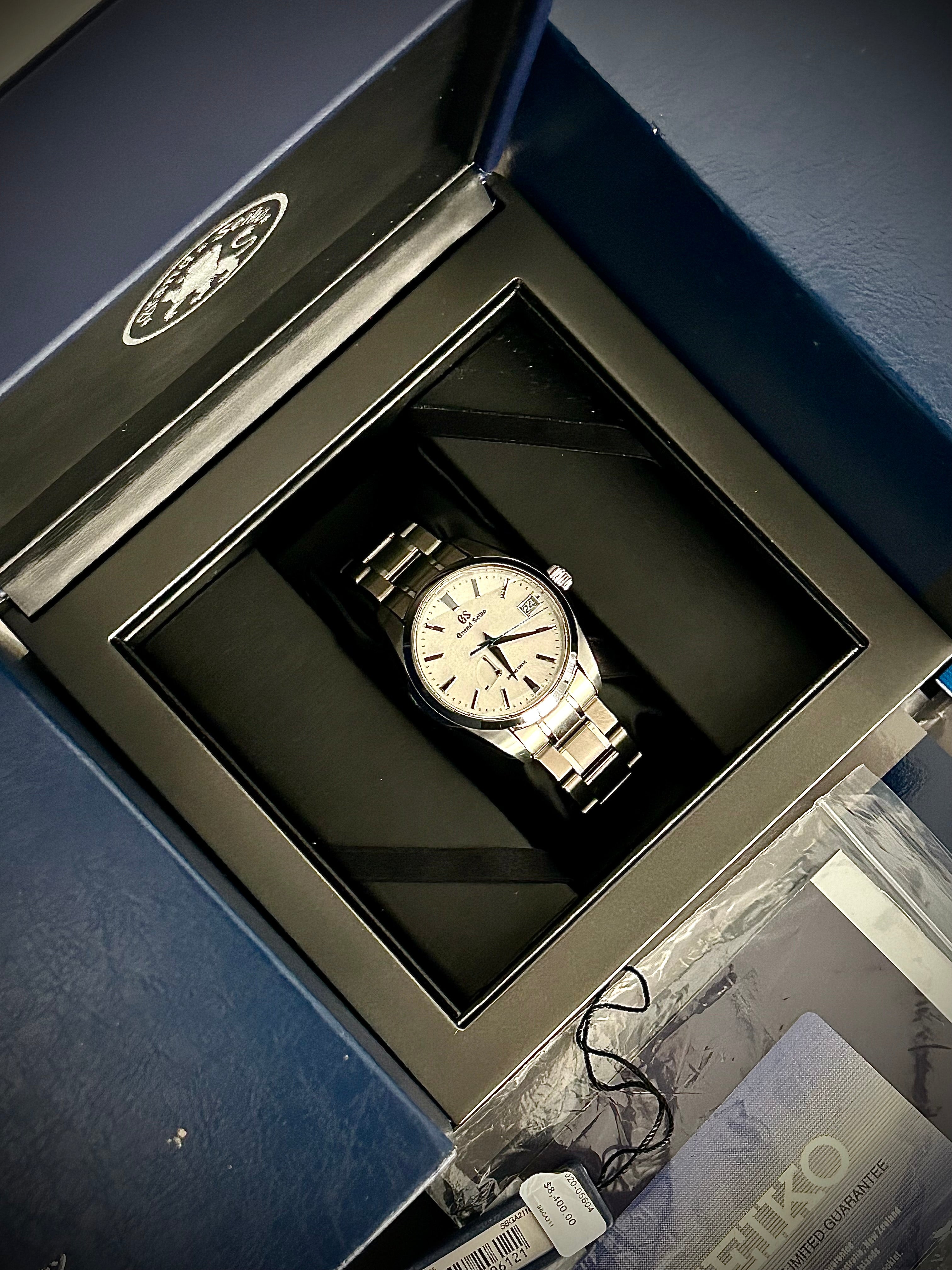 2019 GRAND SEIKO HERITAGE, SNOW FLAKE, 9R65-0AE0, FULL SET, INC GST