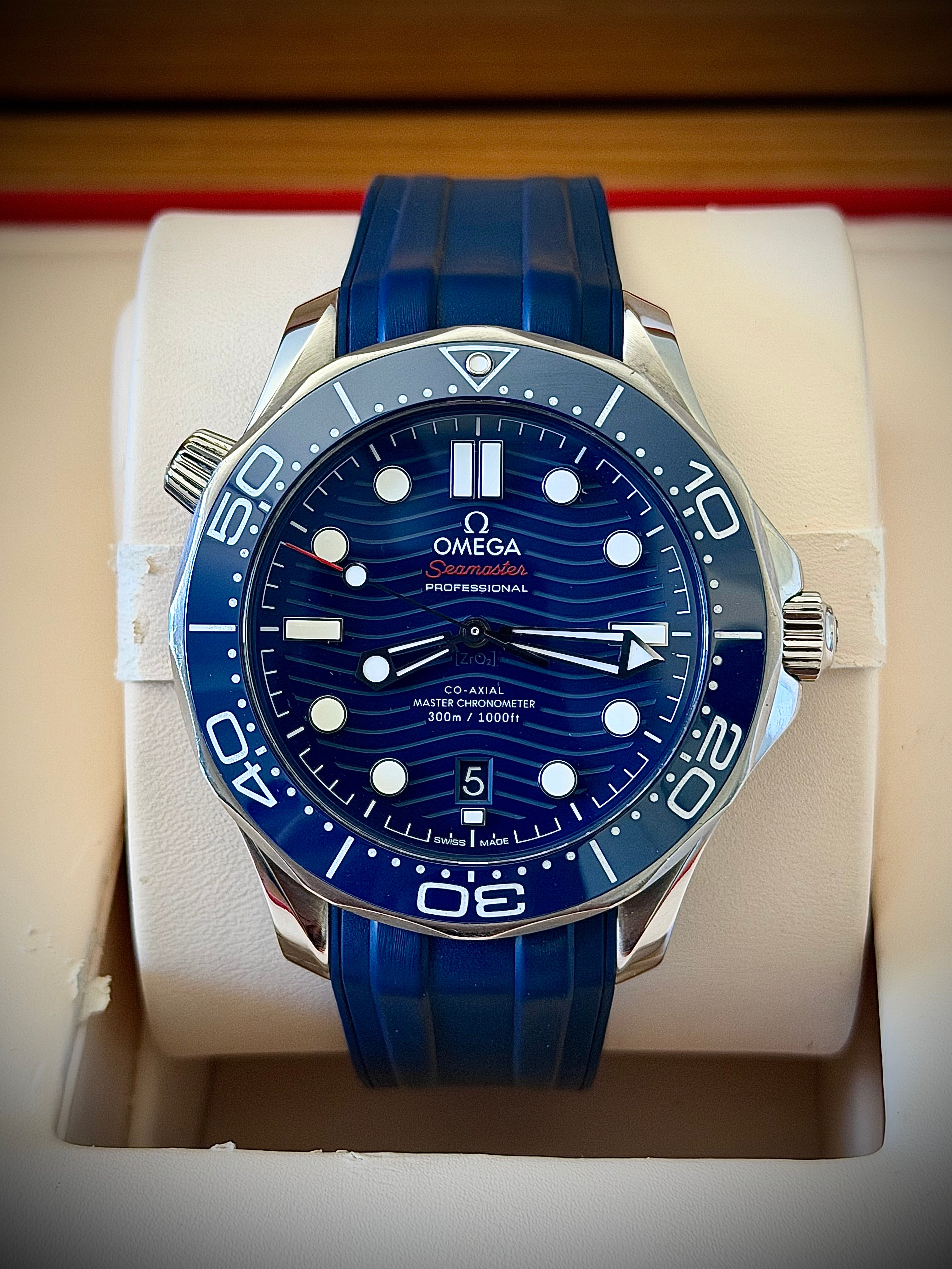 2022 OMEGA SEAMASTER 300, BLUE DIAL, FULL SET, INC GST