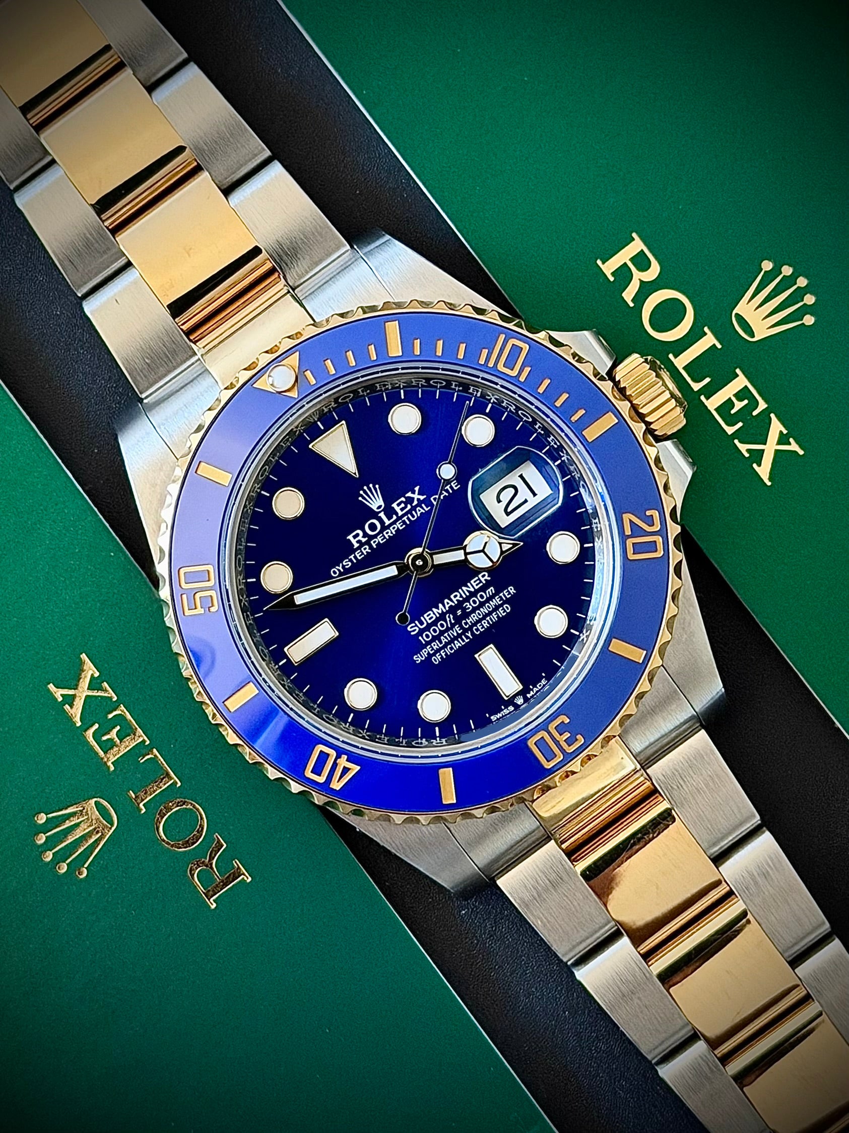 2021 ROLEX SUBMARINER BLUESY 126613LB, FULL SET, INC GST