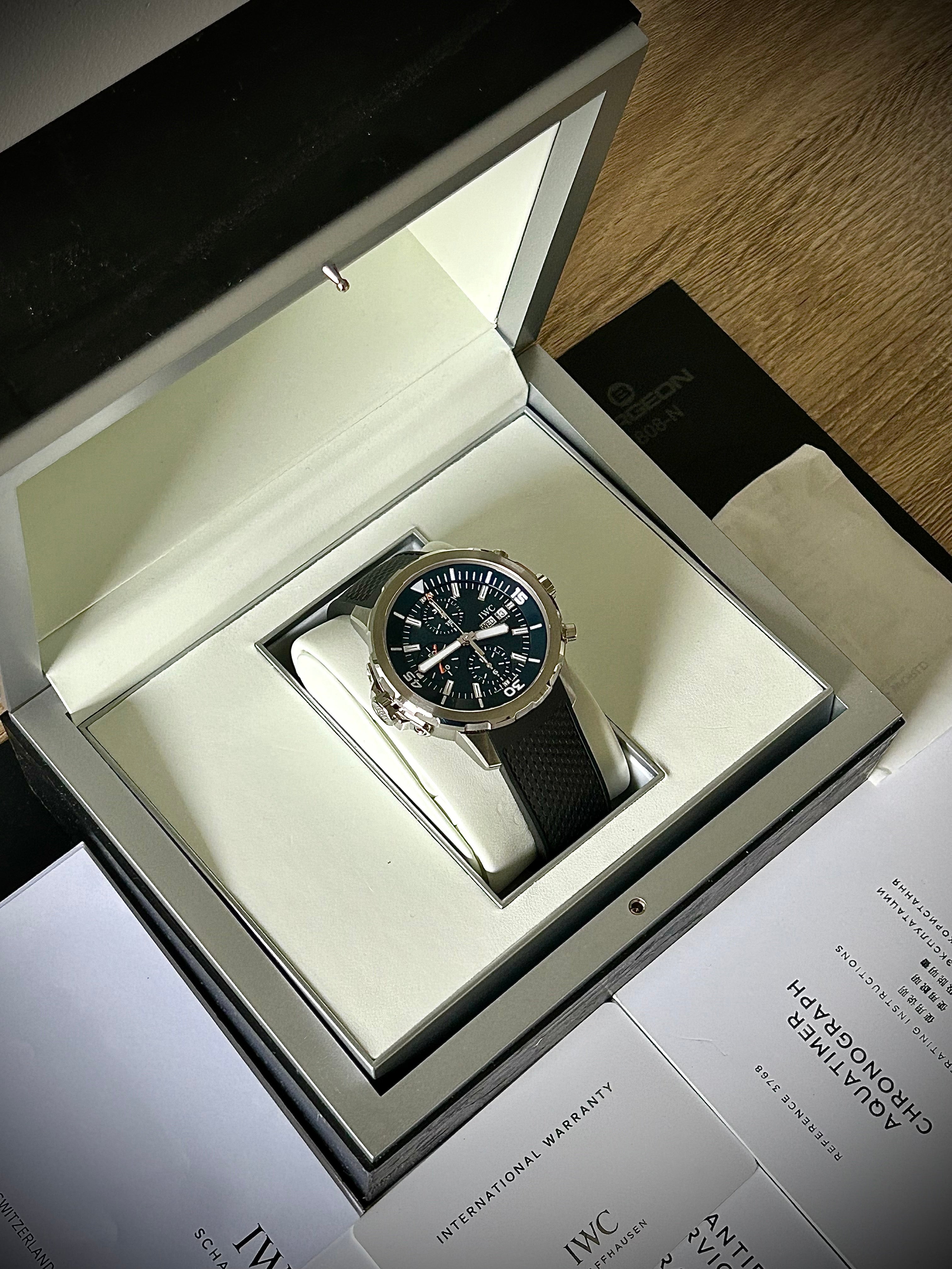 2014 IWC AQUATIMER CHRONOGRAPH, “EXPEDITION JACQUES-YVES COUSTEAU”, FULLY SERVICED, IW376805, BOX AND PAPERS, INC GST