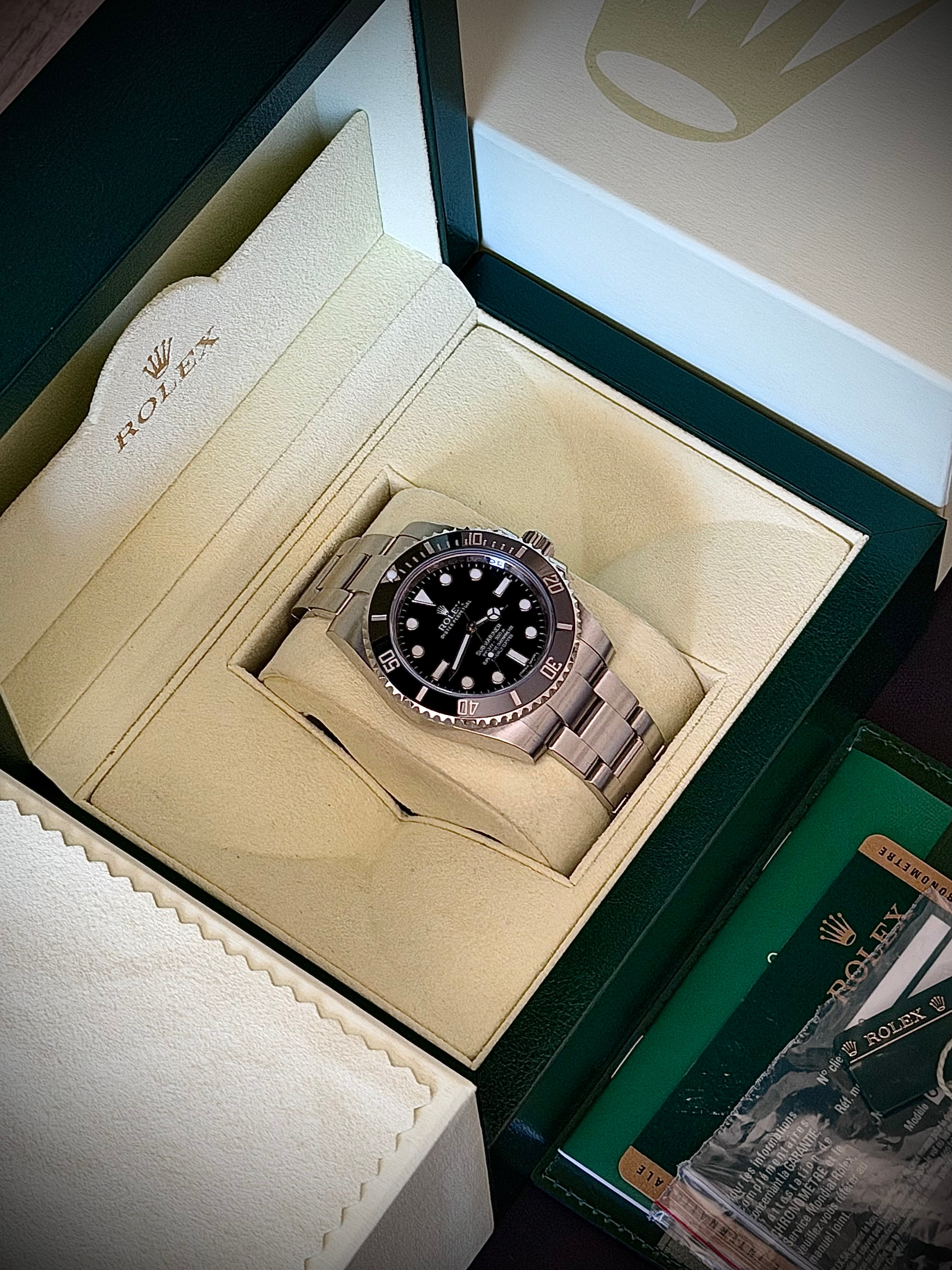 2014 ROLEX SUBMARINER NO DATE, 114060, BOX AND PAPERS, INC GST