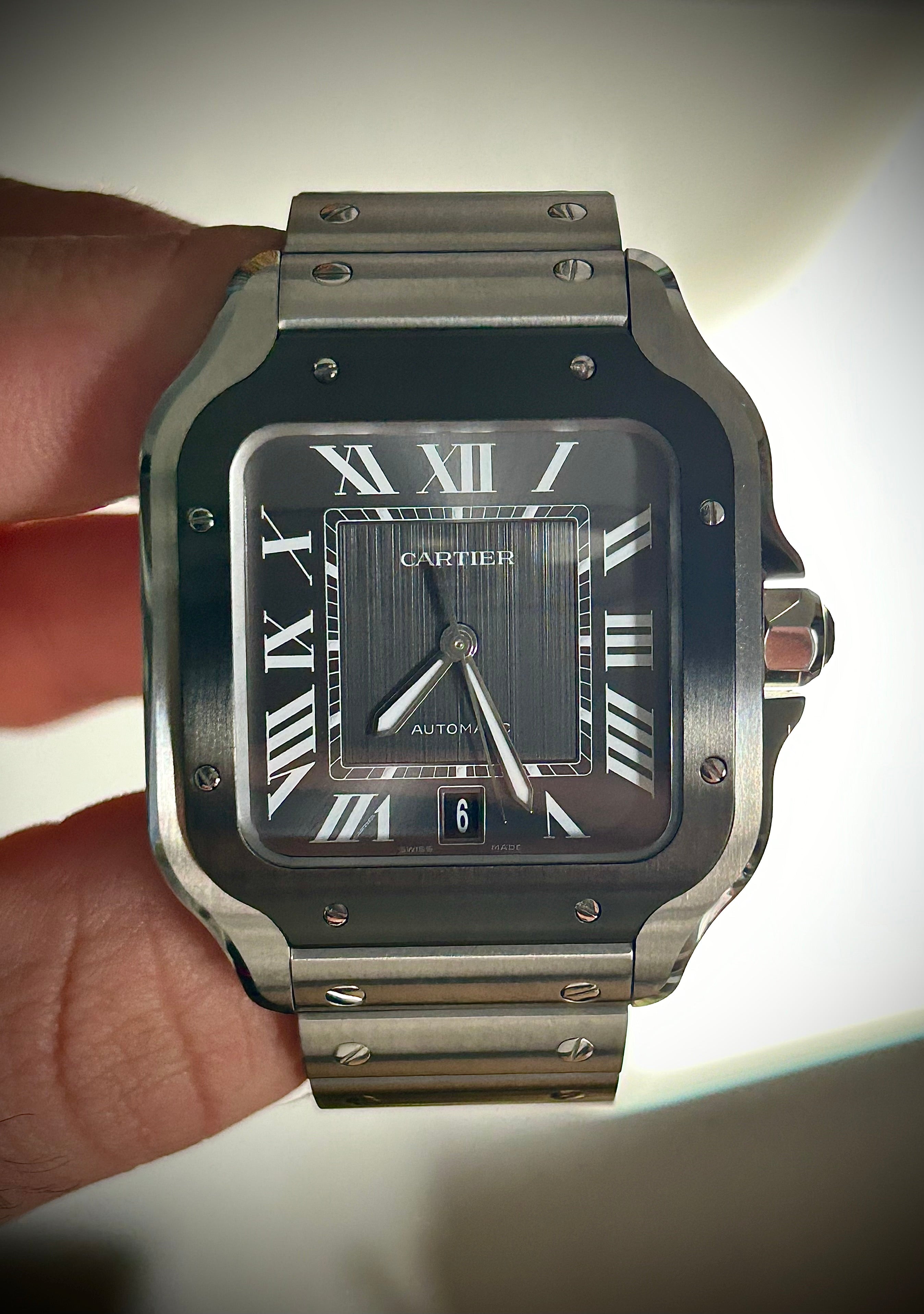 2024 CARTIER SANTOS DE CARTIER LARGE ADLC, WSSA0037, BOX AND PAPERS, INC GST