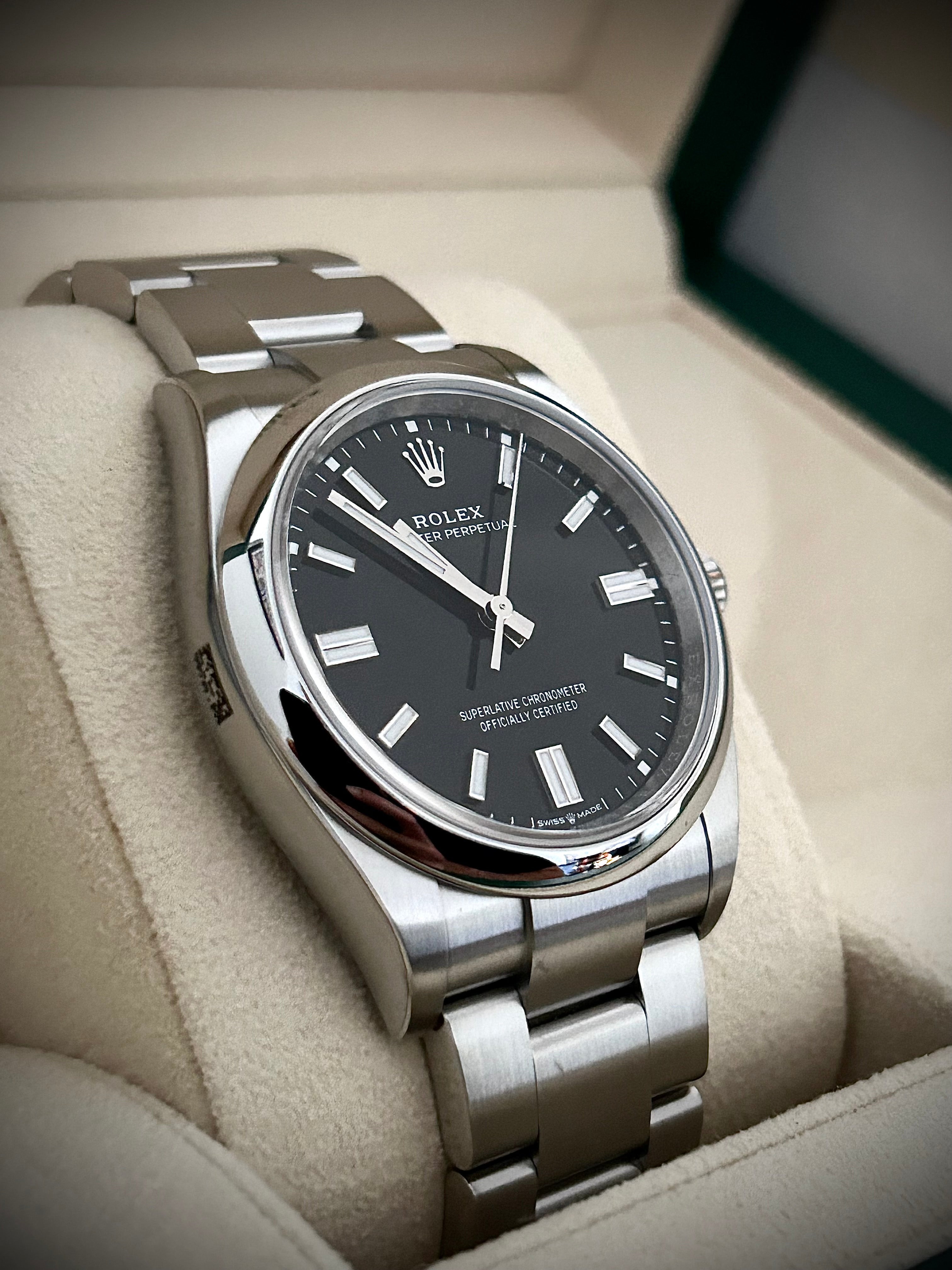 2024 ROLEX OYSTER PERPETUAL 36 BLACK DIAL, BRAND NEW, 126000, FULL SET, INC GST