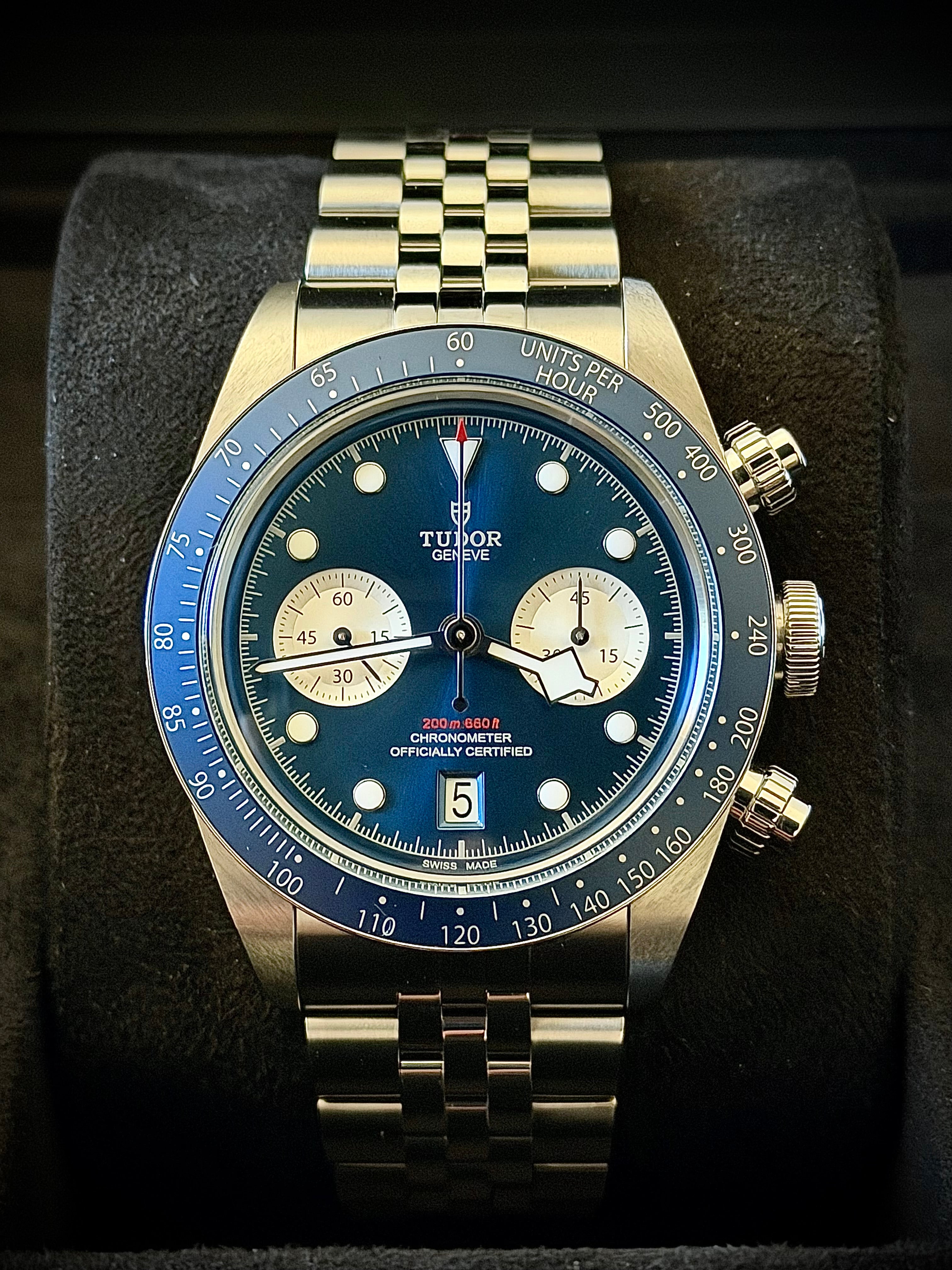 2024 TUDOR BLACK CHRONO BLUE BOUTIQUE EDITION, FULL SET, INC GST