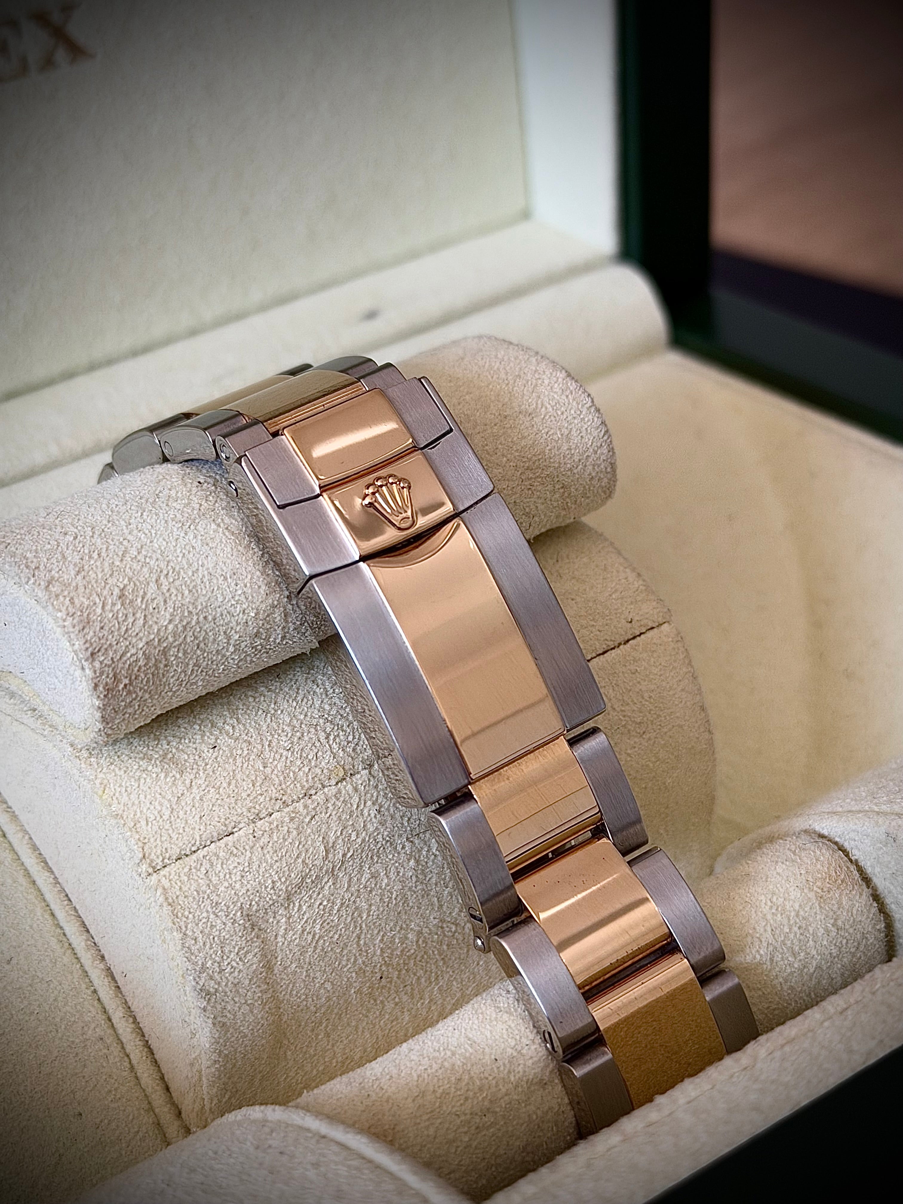 2003 ROLEX COSMOGRAPH DAYTONA, BLACK DIAL, TWO TONE, 116523, WATCH AND BOX, INC GST