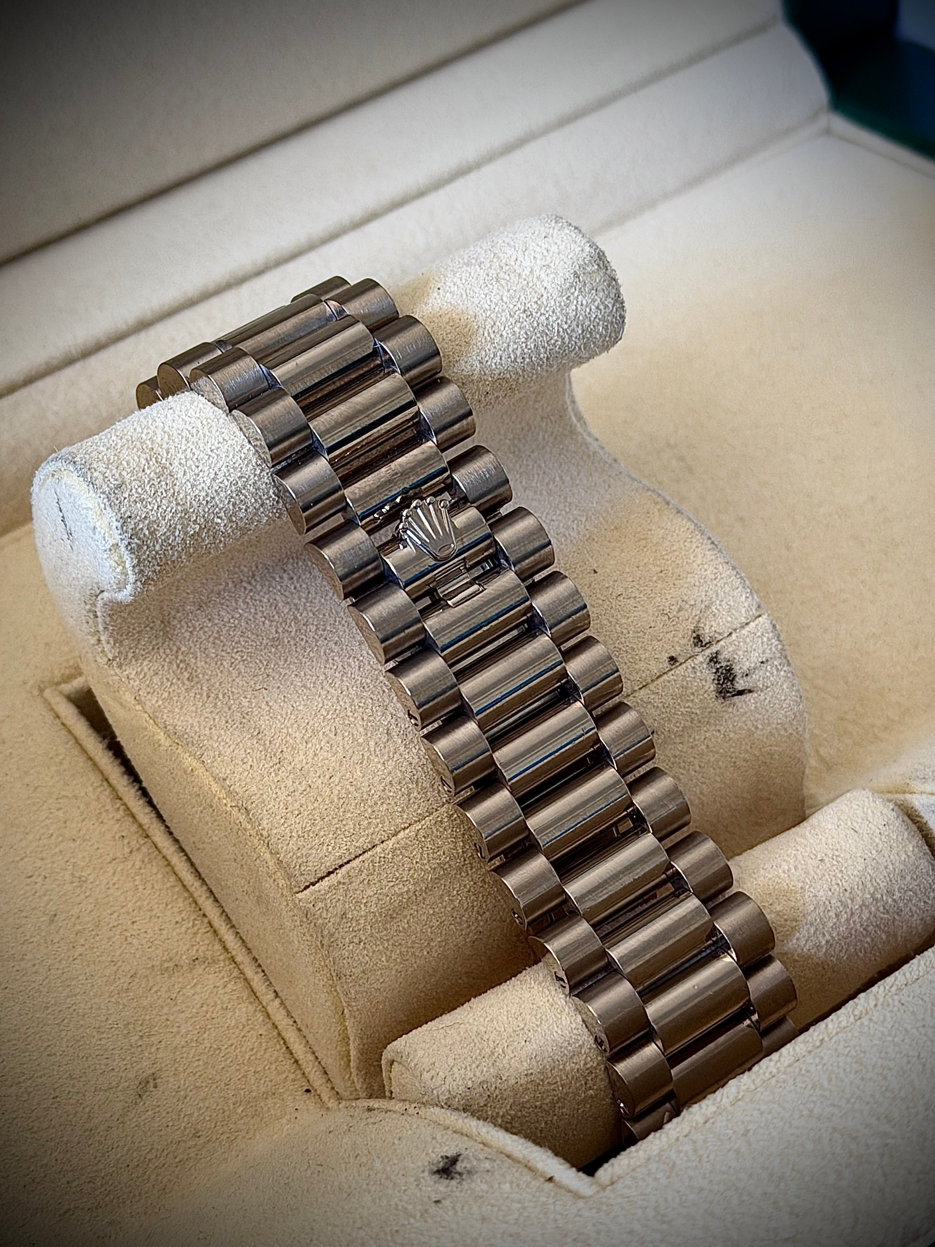 2020 ROLEX DAY-DATE 40, 228239, SILVER DIAMOND BAGUETTE DIAL, FULL SET, INC GST