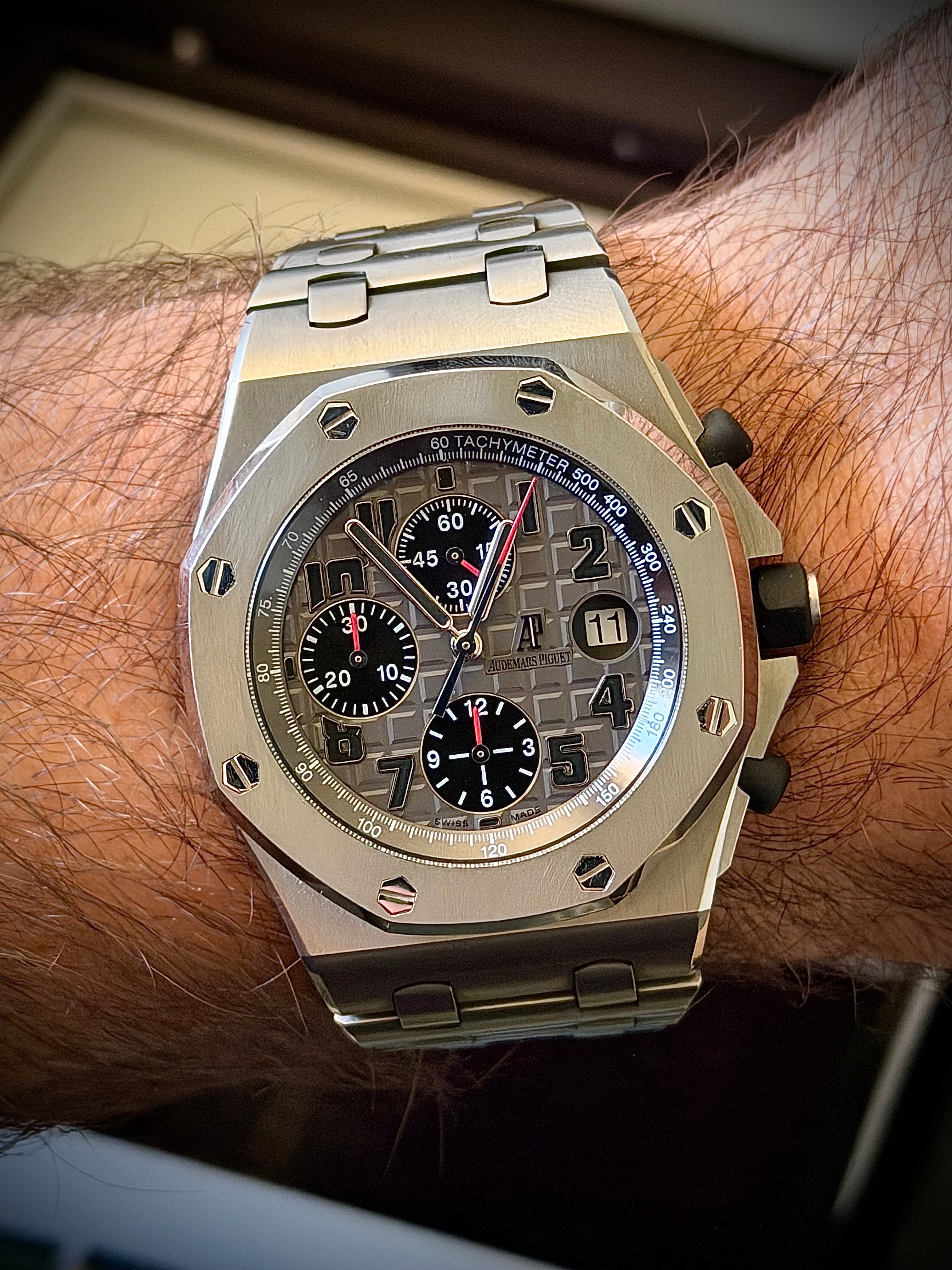 2013 AUDEMARS PIGUET ROYAL OAK OFFSHORE CHRONOGRAPH, 26170TI.OO.1000TI.01, TITANIUM BRACELET, FULL SET, INC GST