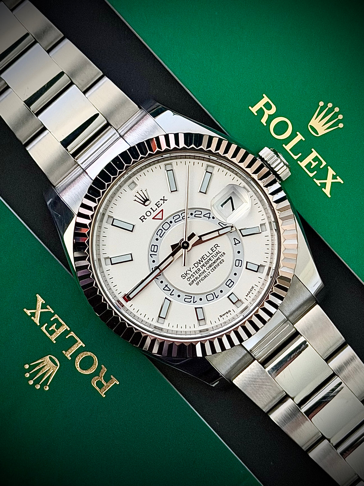 2021 ROLEX SKY-DWELLER, 326934, WHITE DIAL, OYSTER BRACELET, BOX AND PAPERS, INC GST