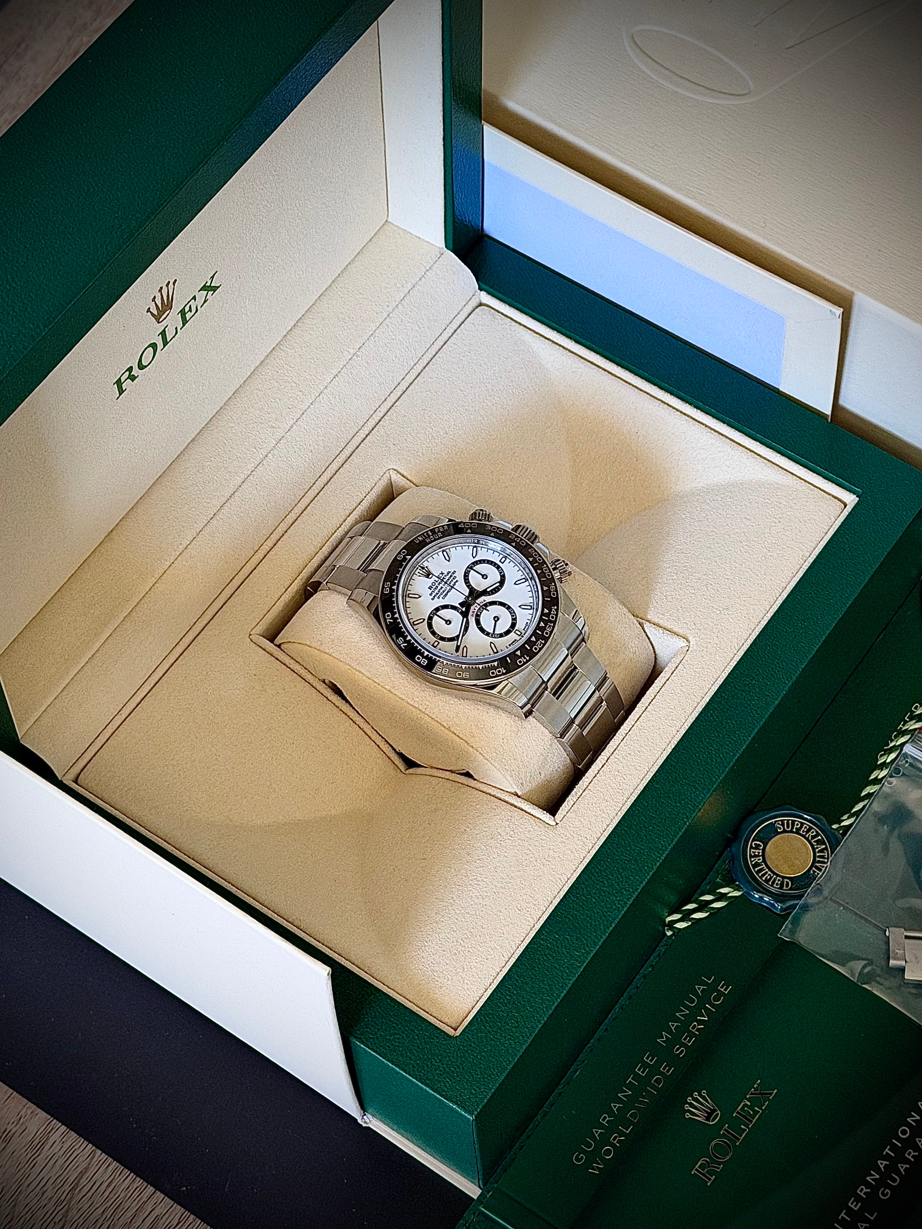 2024 ROLEX COSMOGRAPH DAYTONA, “PANDA” 126500LN, FULL SET, INC GST