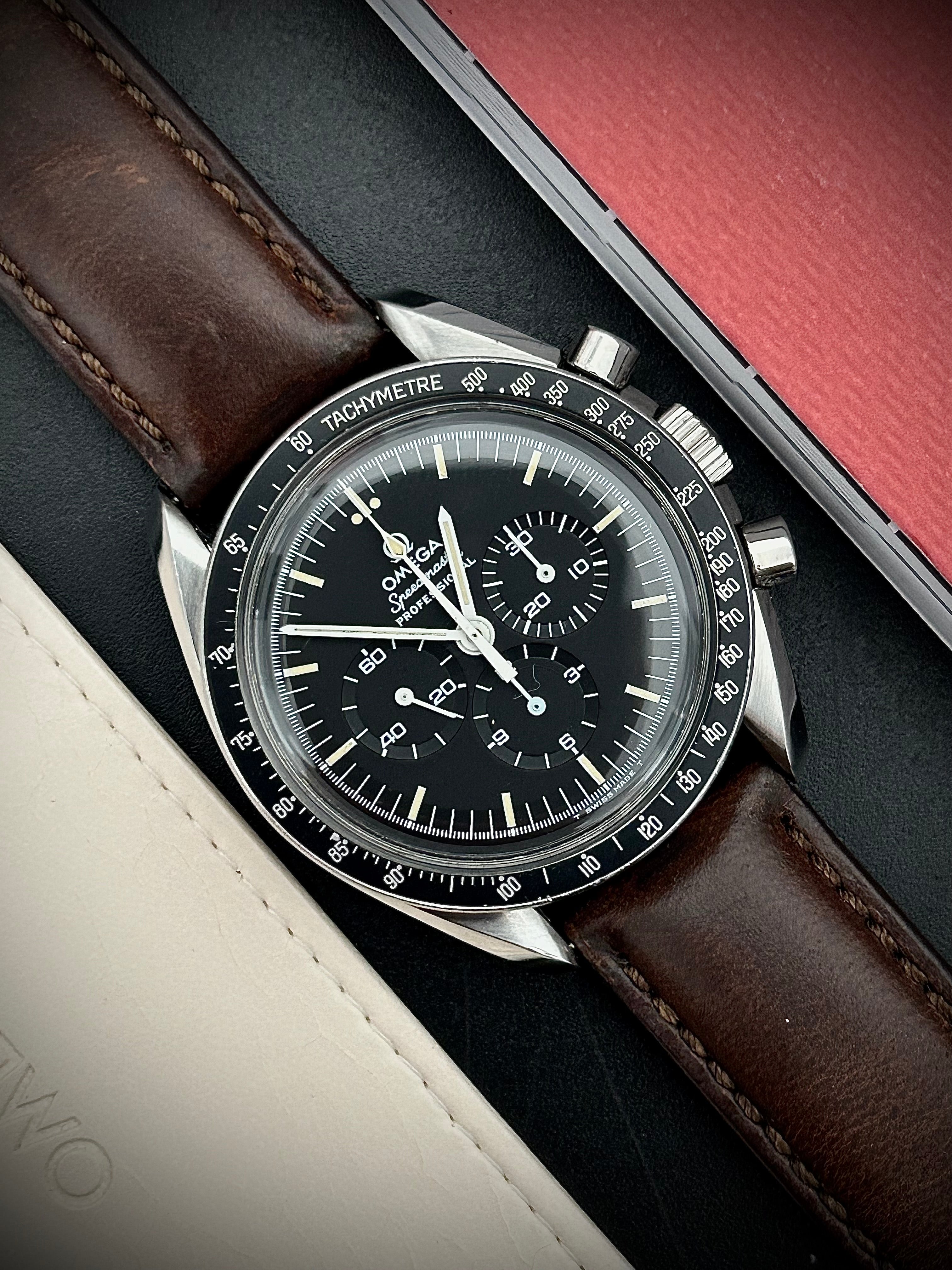 OMEGA SPEEDMASTER MOONWATCH, SERVICED, WATCH AND BOX, 145.022-74, INC GST