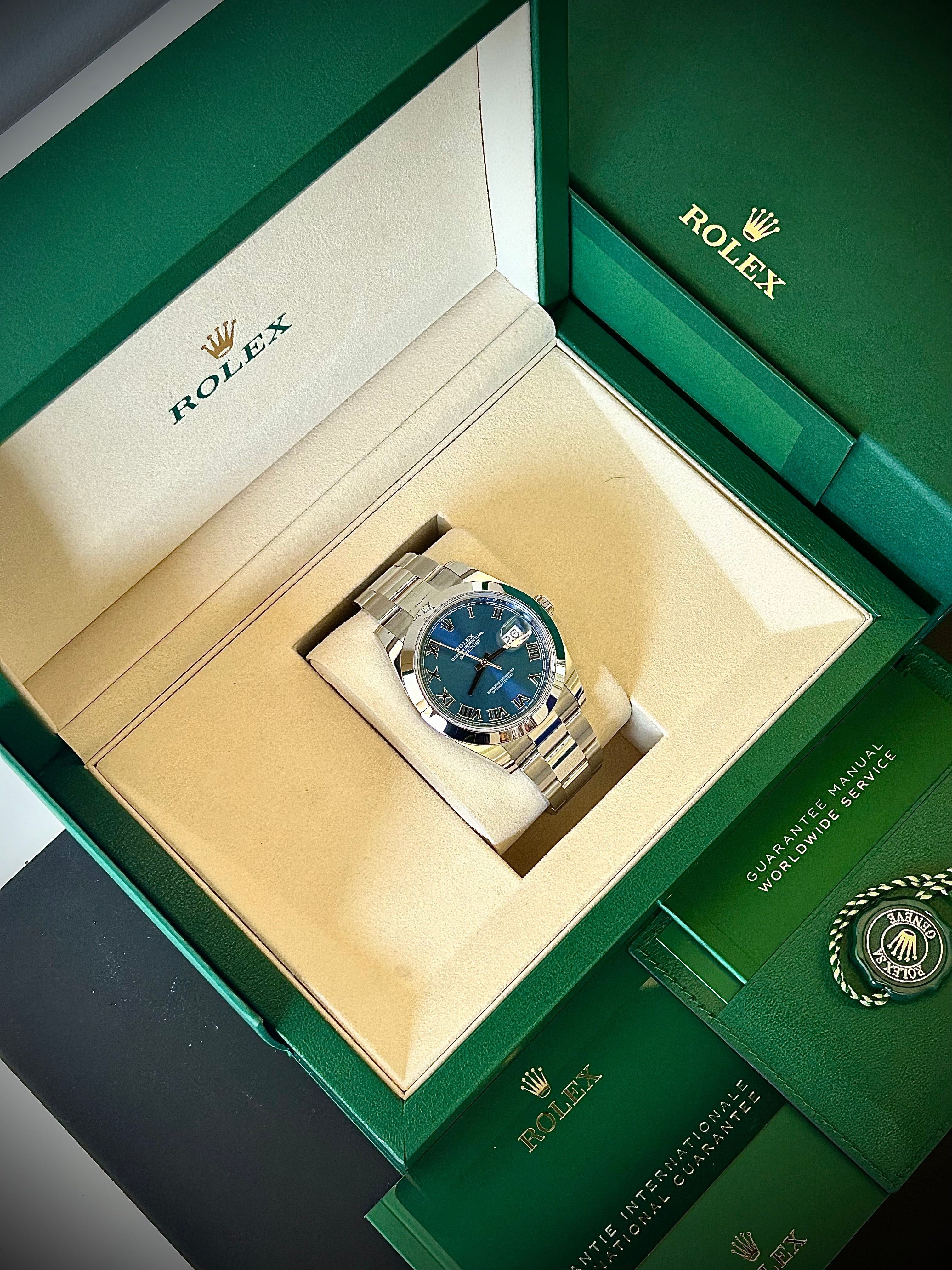 2025 ROLEX DATEJUST 41, 126300, AZZURO, FULL SET, INC GST