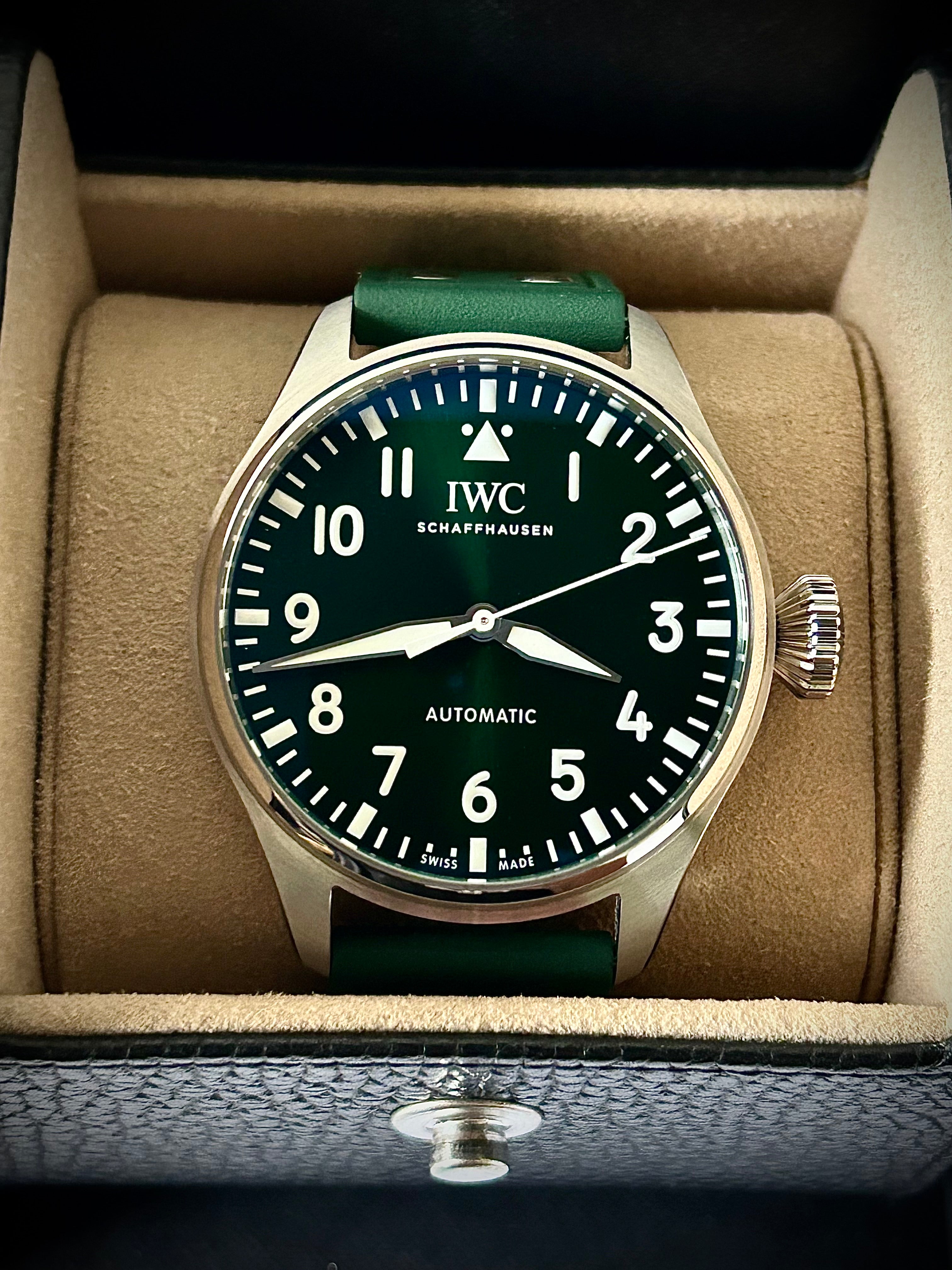 2022 IWC BIG PILOTS WATCH 43, GREEN DIAL, IW329306, FULL SET, INC GST
