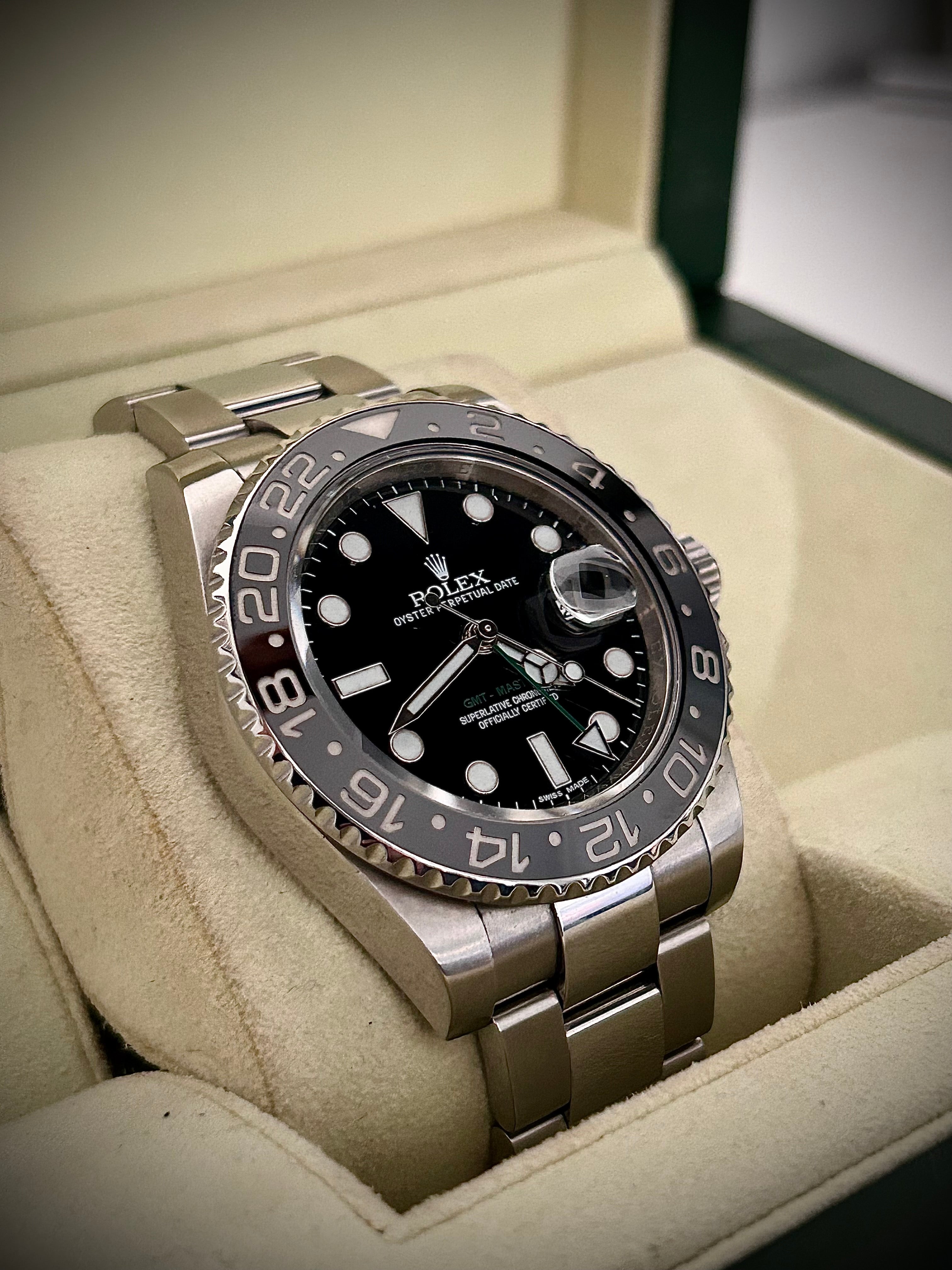 2014 ROLEX GMT MASTER II, 116710LN, FULL SET, INC GST