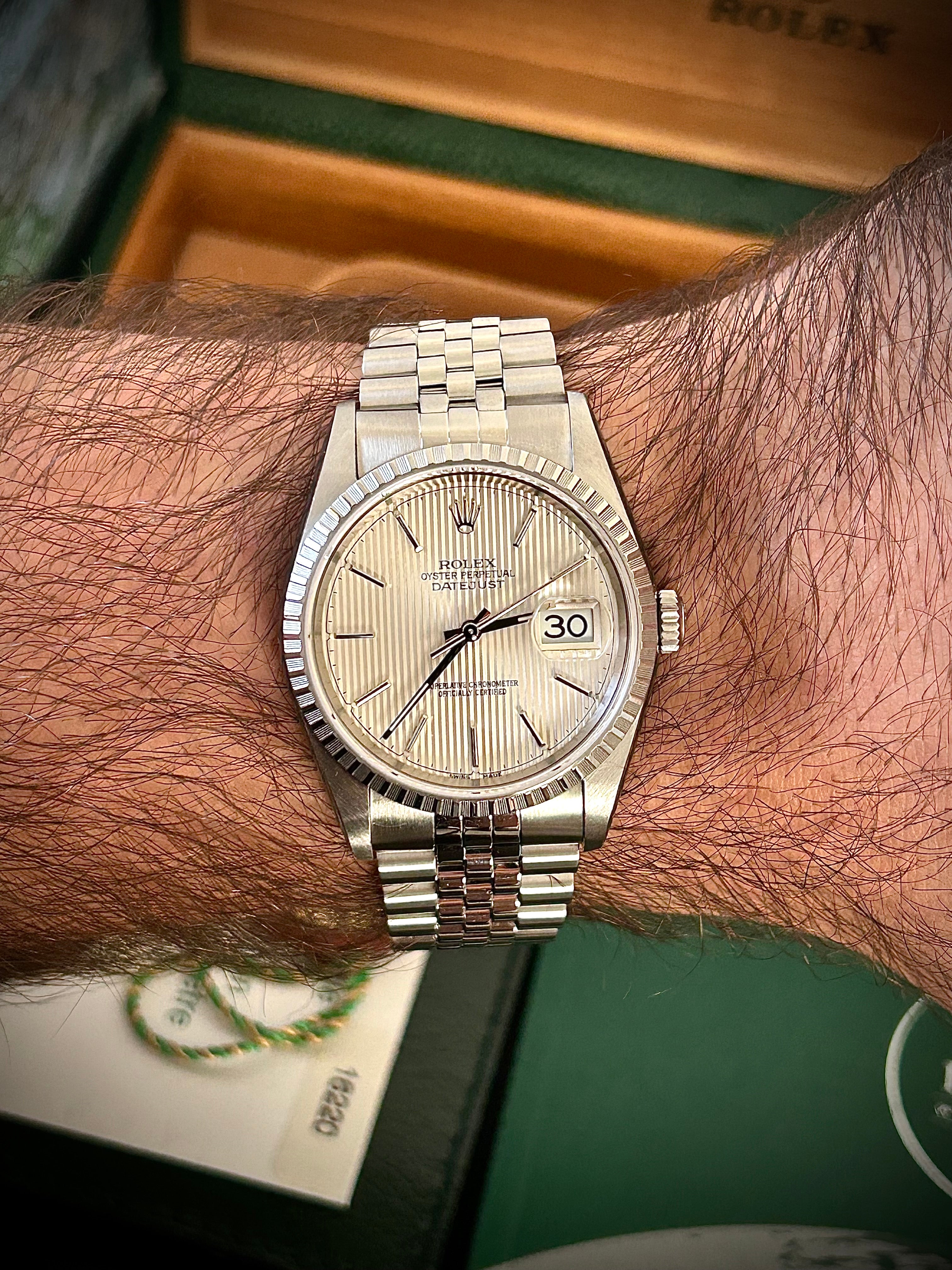 2004 ROLEX DATEJUST 36, 16220, FULL SET, 2X RSC SERVICE, INC GST