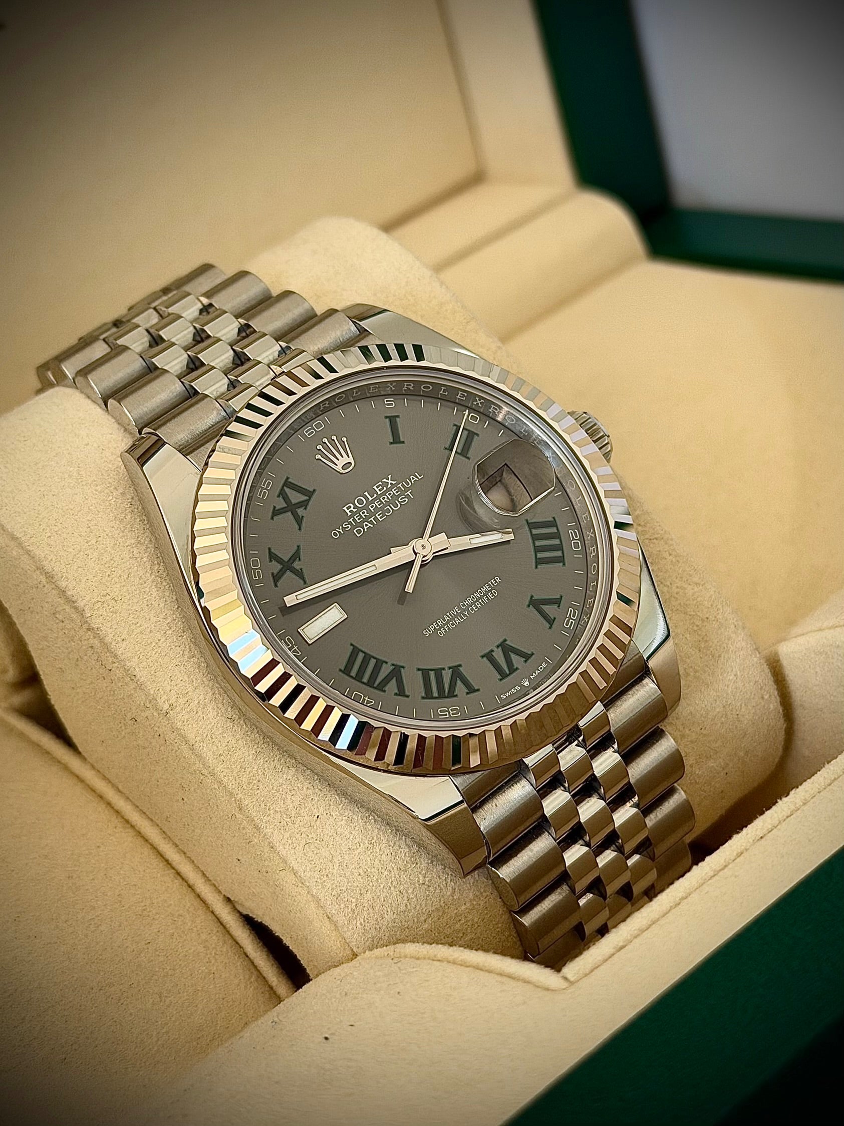 2024 ROLEX DATEJUST 41, WIMBLEDON DIAL, 126334, FULL SET, INC GST